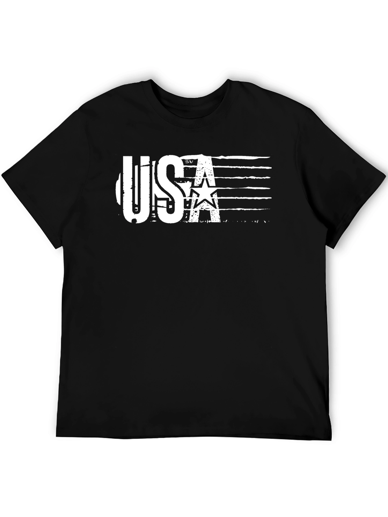 USA Patriotic Graphic Tee - Black