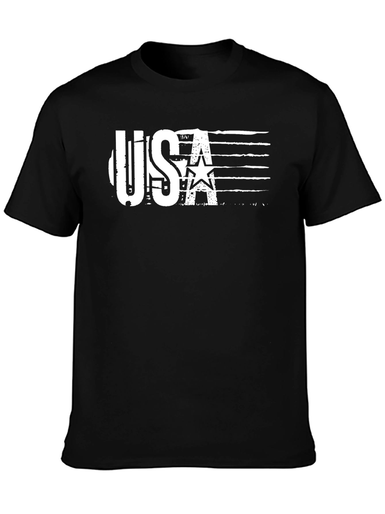 USA Patriotic Graphic Tee - Black