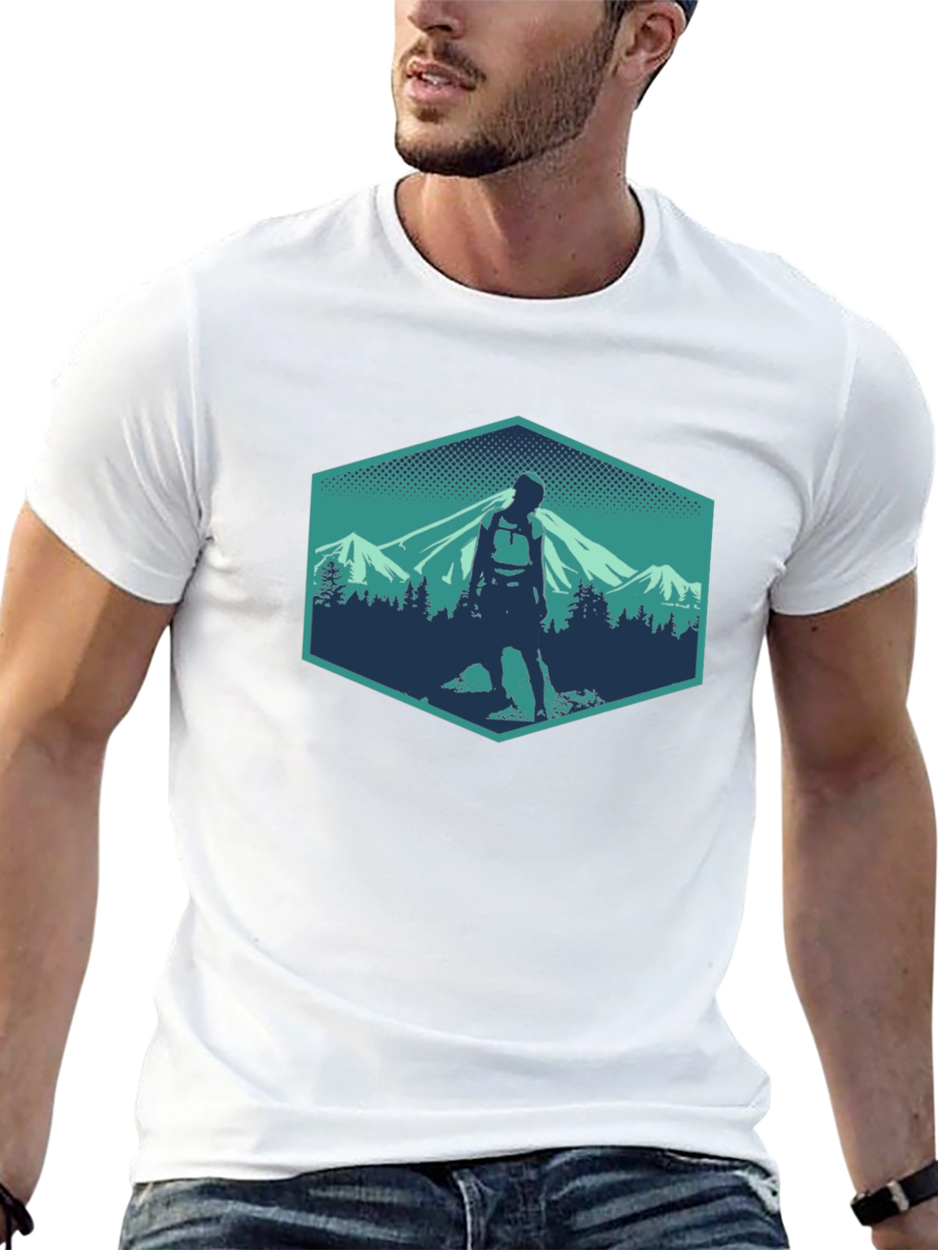Hiking Adventure Graphic Tee - Mountain Scene