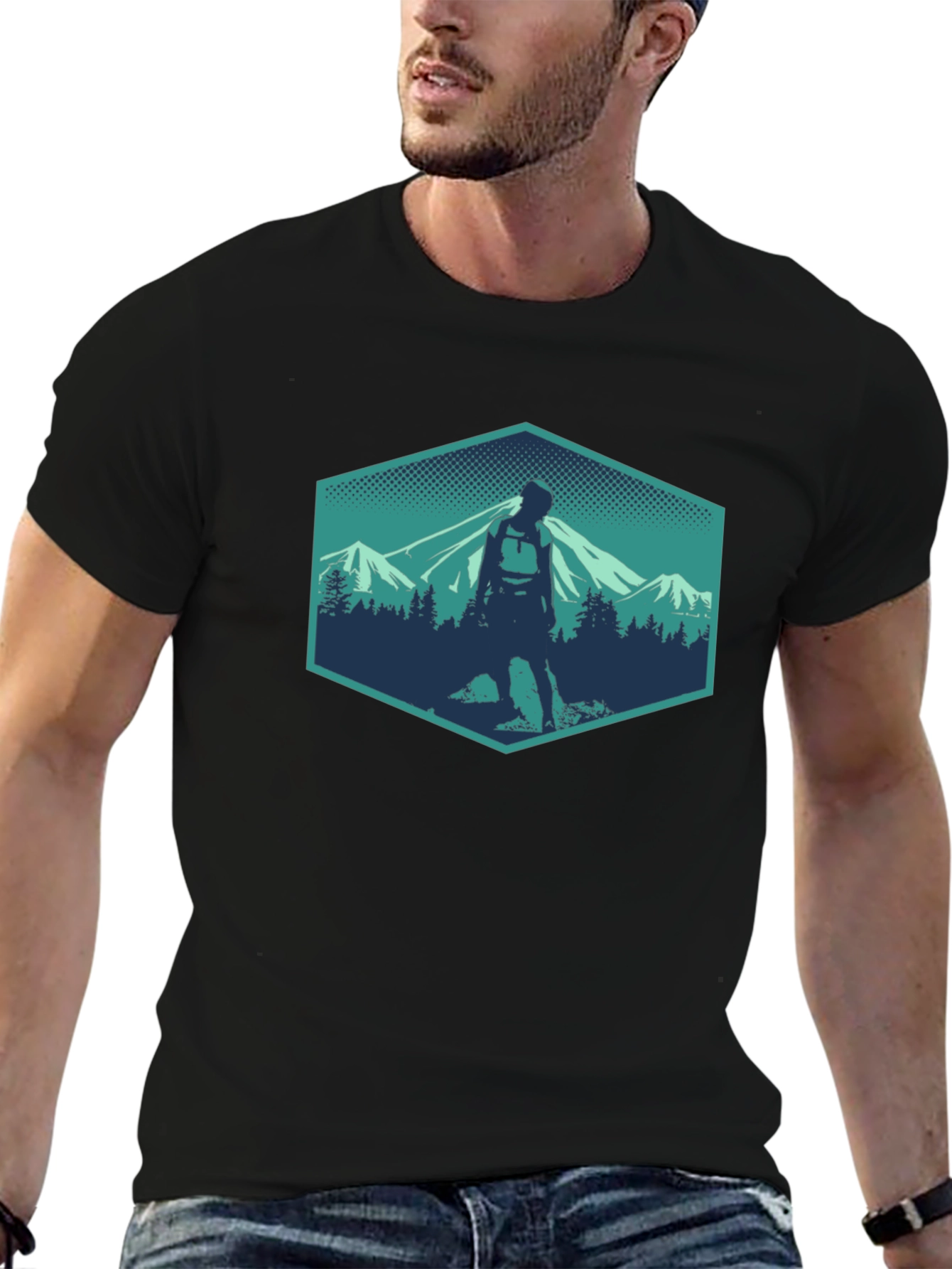 Hiking Adventure Graphic Tee - Mountain Scene