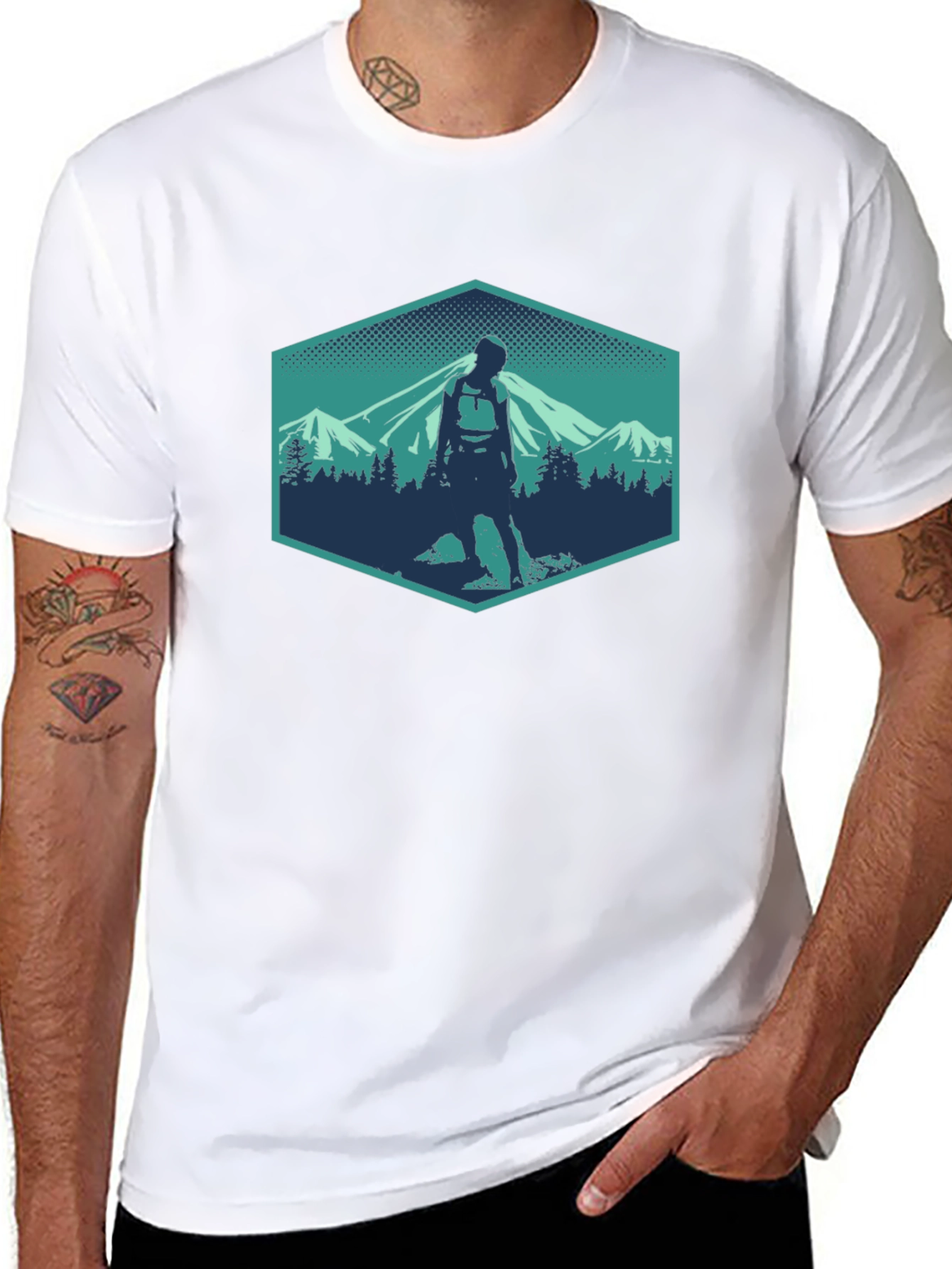 Hiking Adventure Graphic Tee - Mountain Scene