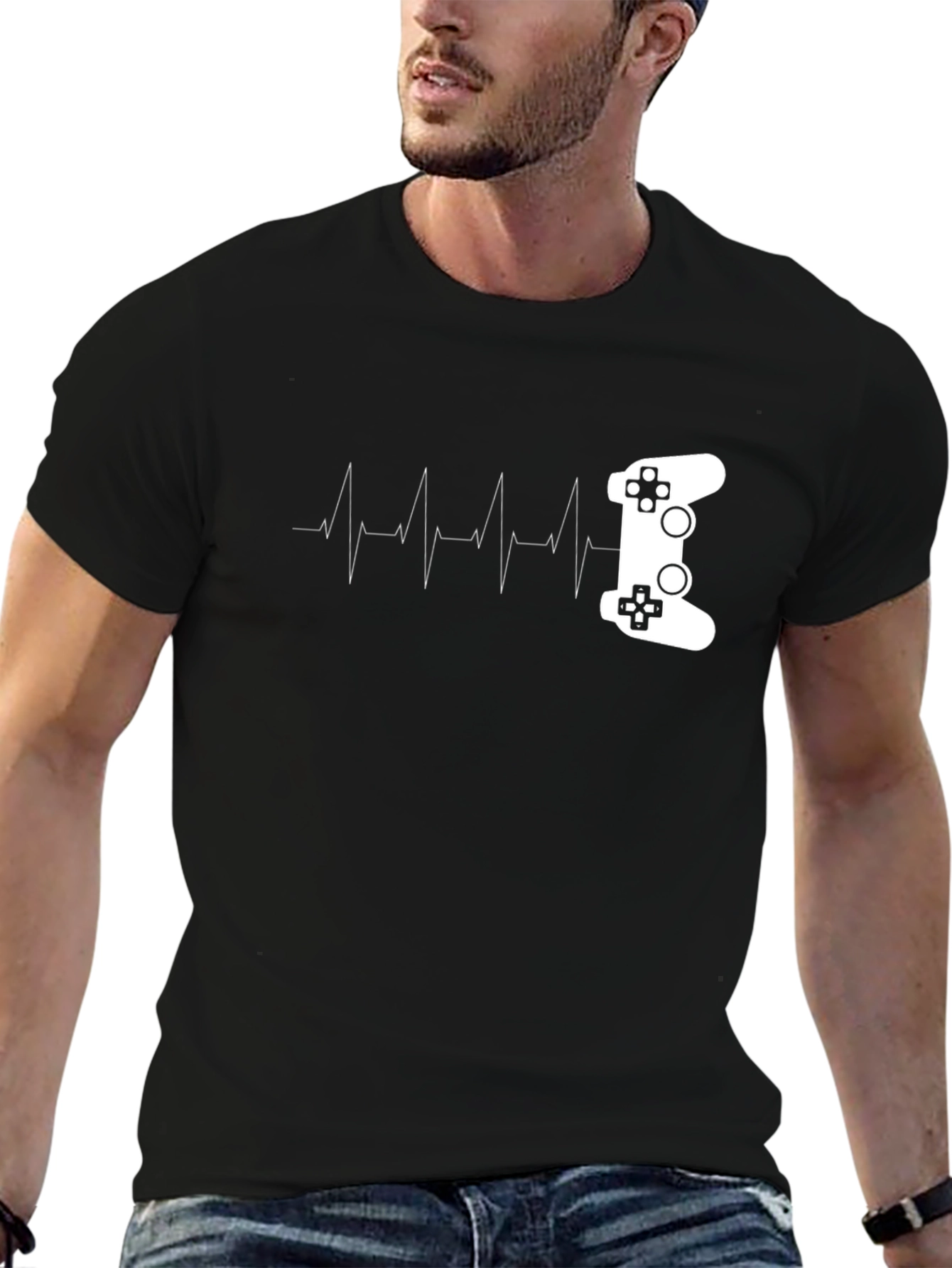 Gaming Heartbeat Black T-Shirt