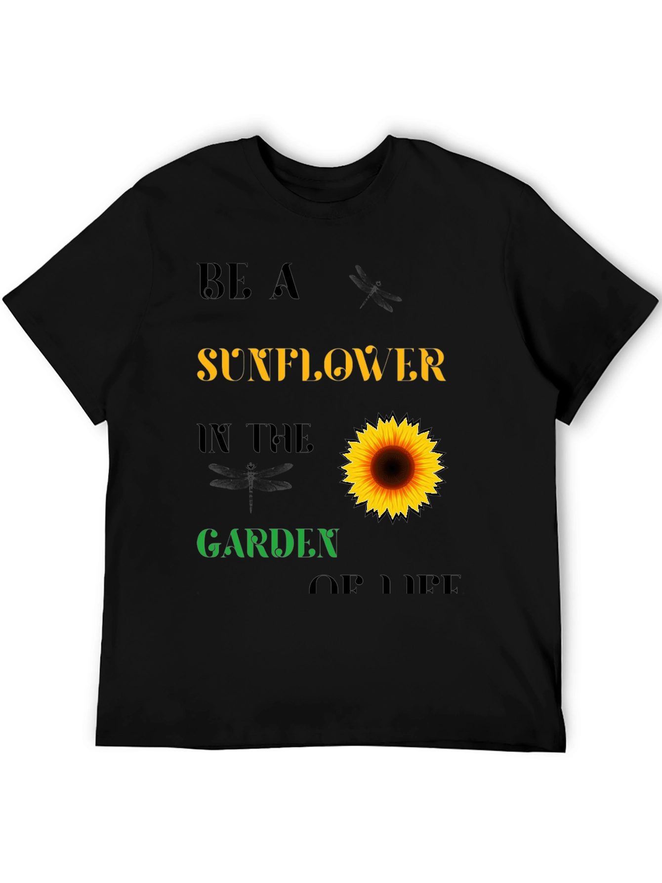 Sunflower Garden Life T-Shirt - Black