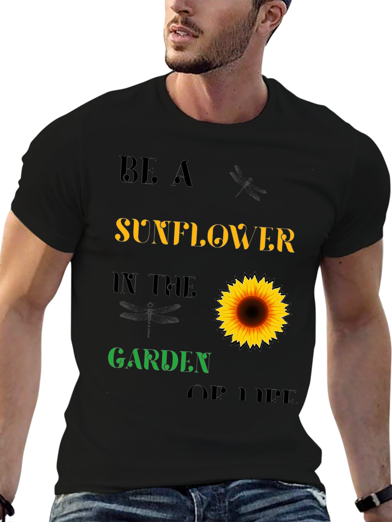 Sunflower Garden Life T-Shirt - Black