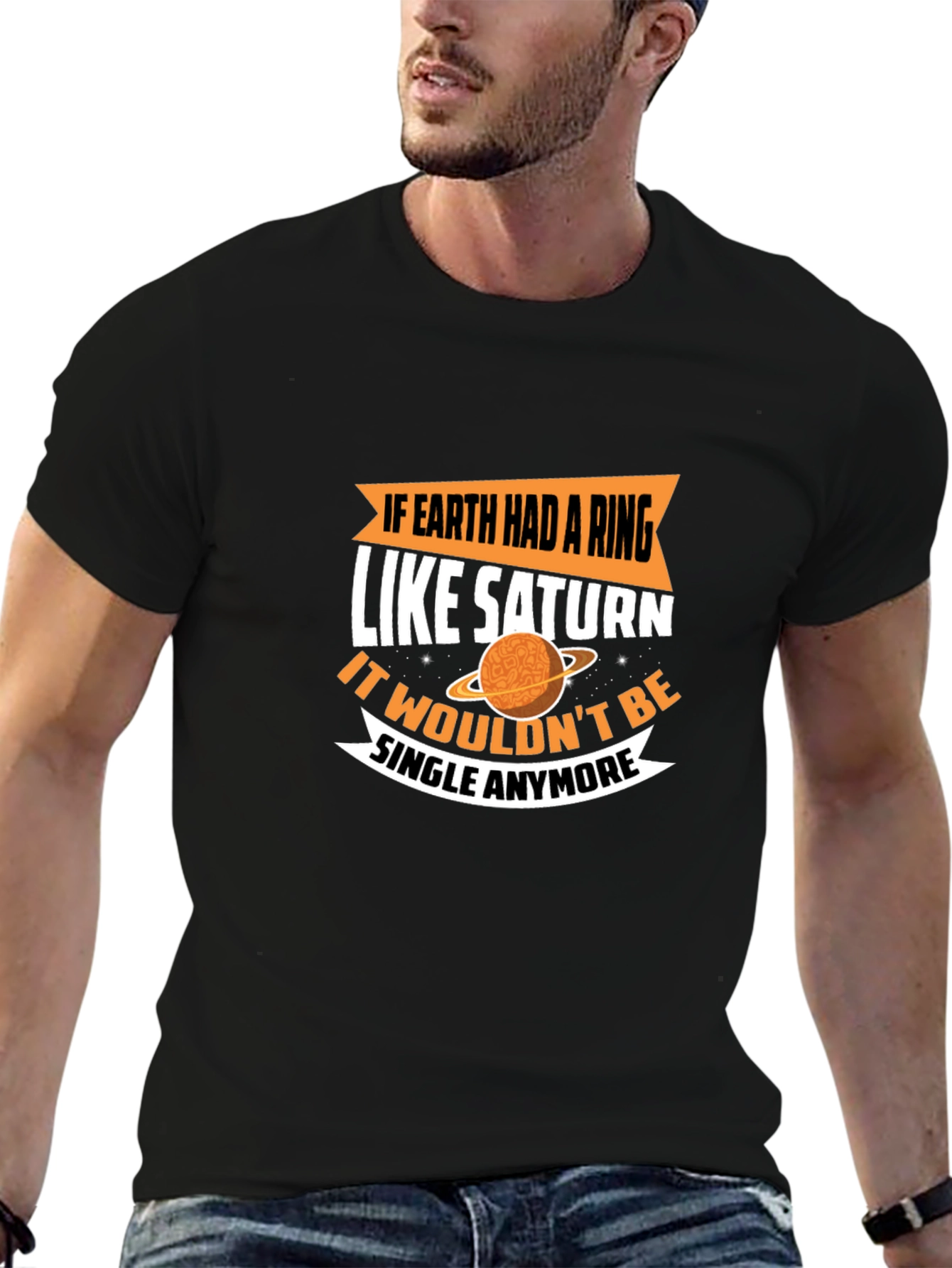 Earth Saturn Ring Graphic T-Shirt