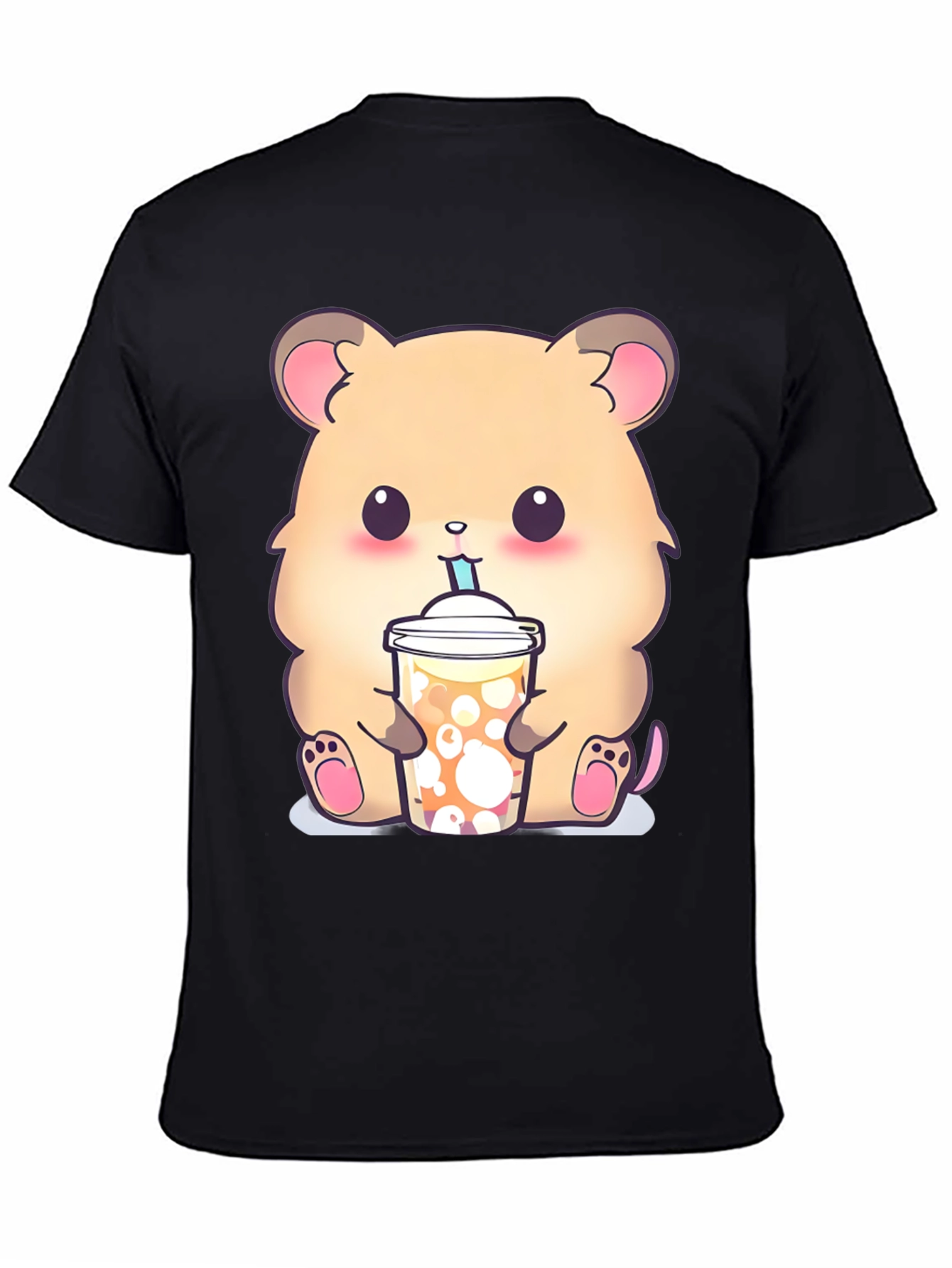 Cute Hamster Boba Tea Graphic T-Shirt