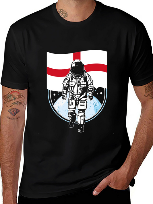England Flag Astronaut Graphic T-Shirt
