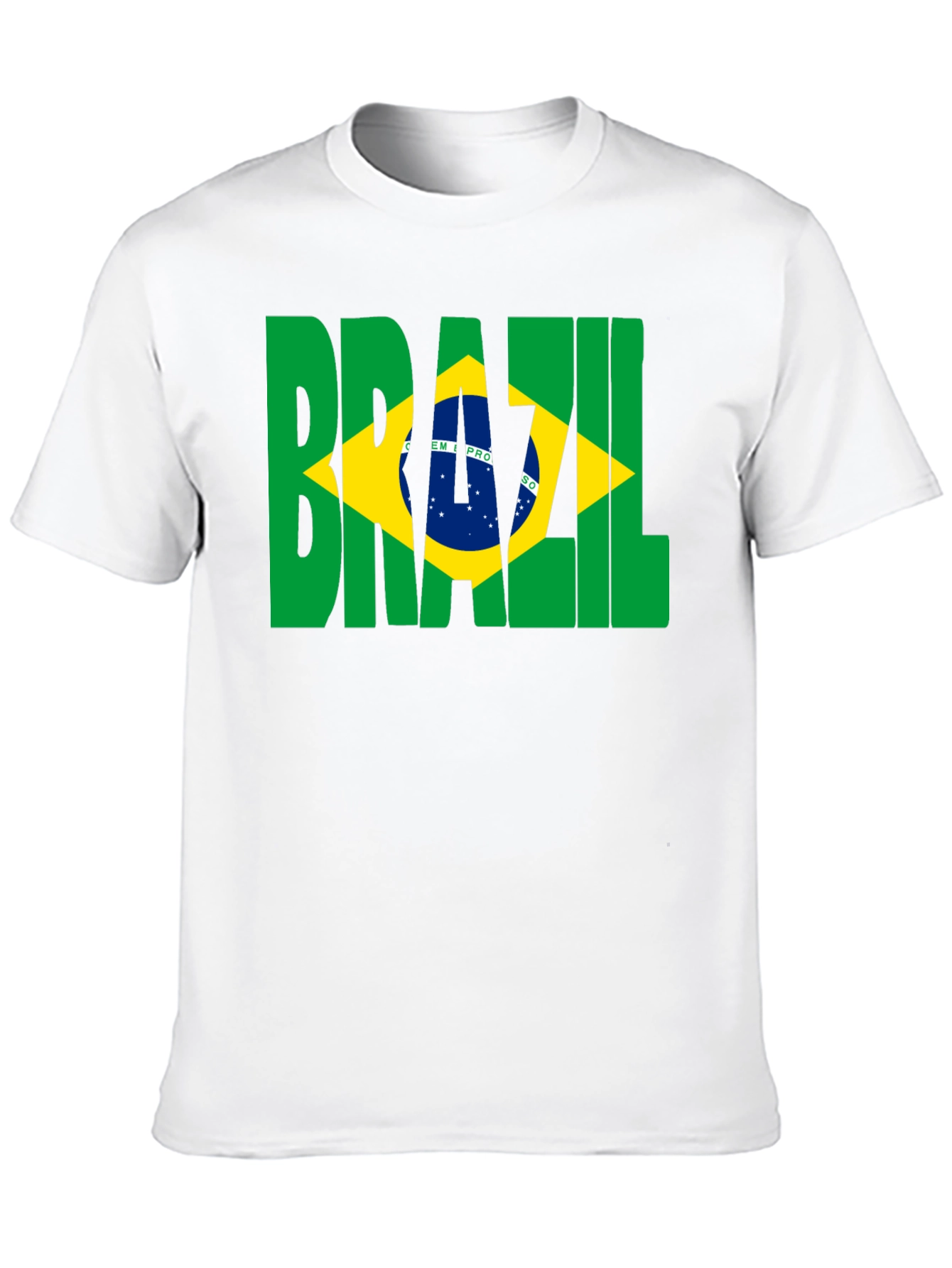 Brazil Flag Graphic Print Black T-Shirt