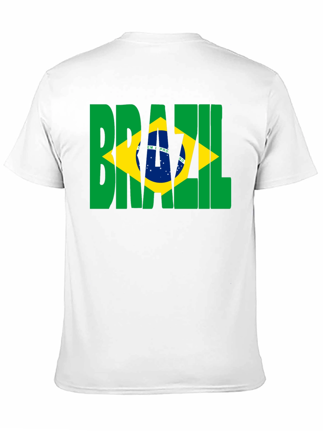 Brazil Flag Graphic Print Black T-Shirt