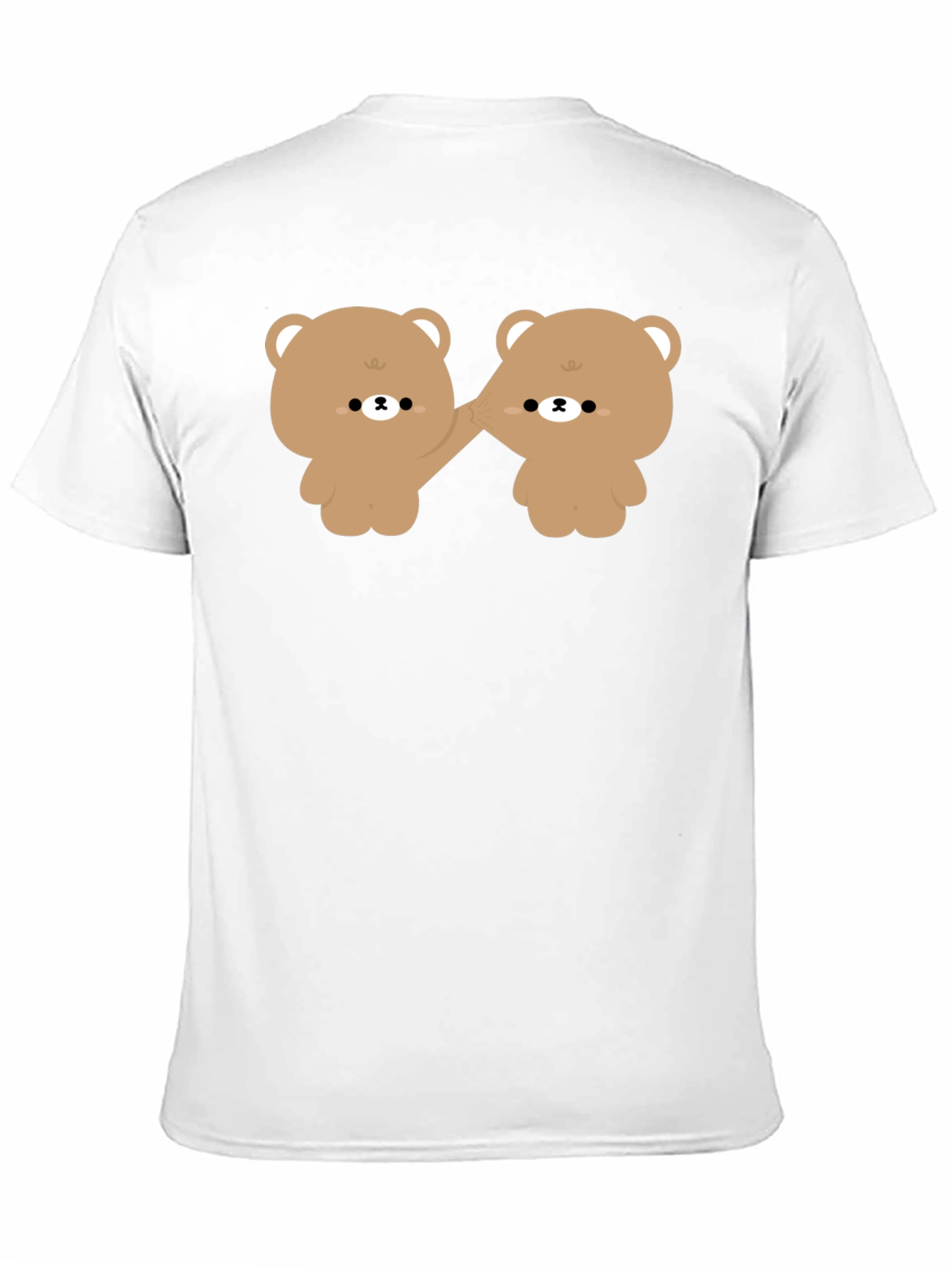 Cute Bears Holding Hands Black T-Shirt