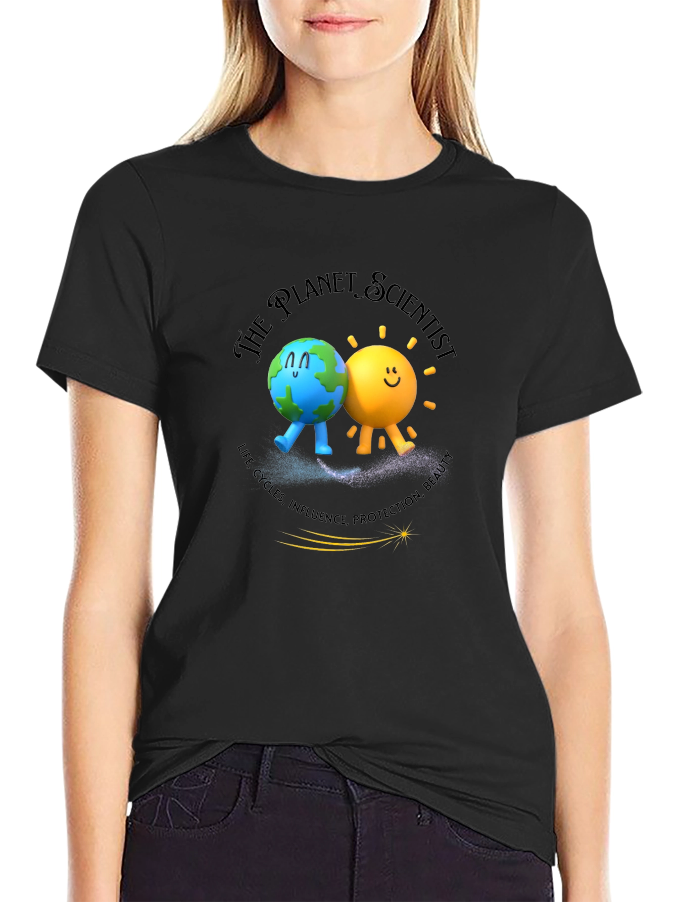 Planet Scientist Graphic Tee - Earth & Sun