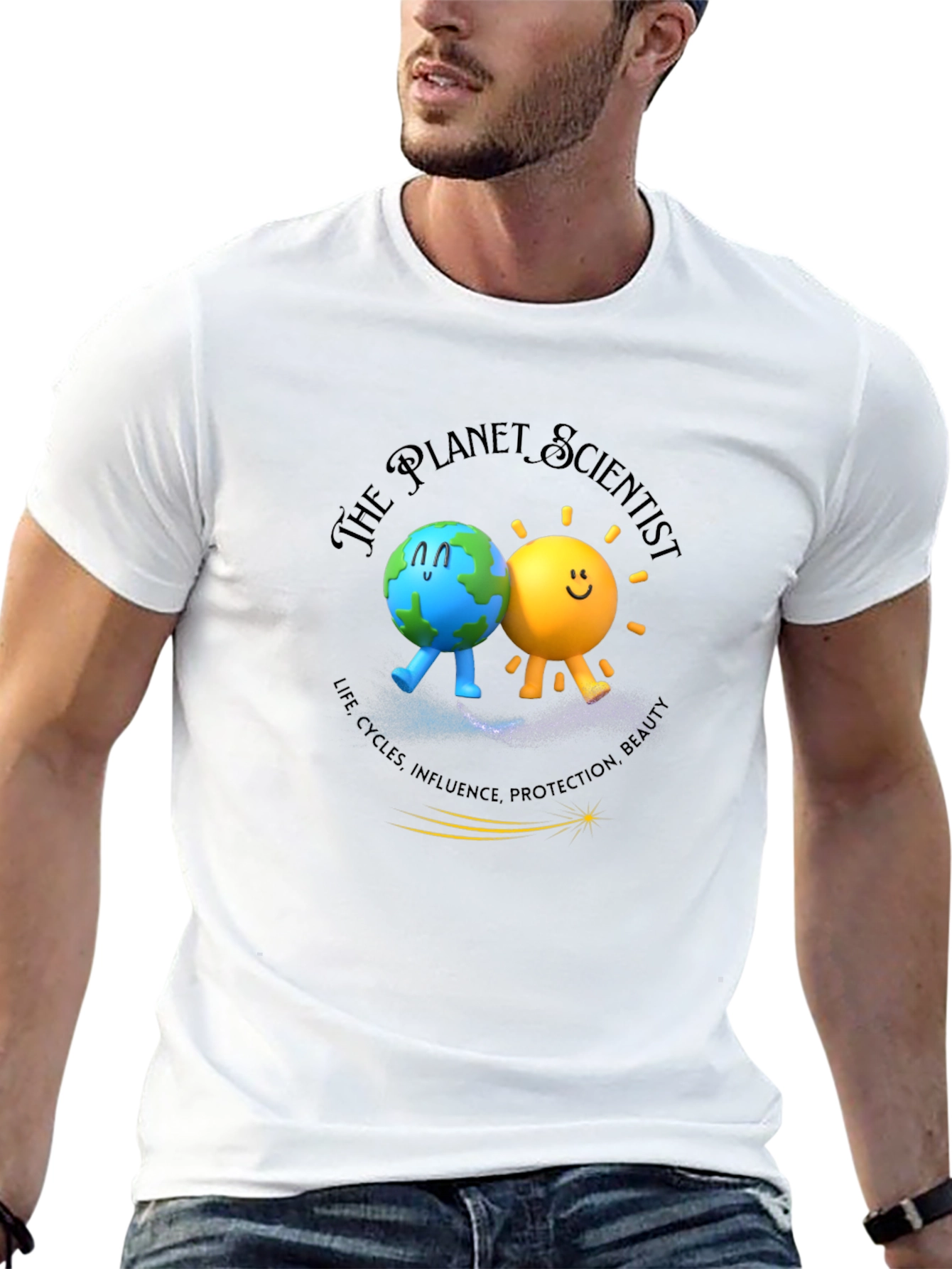 Planet Scientist Graphic Tee - Earth & Sun