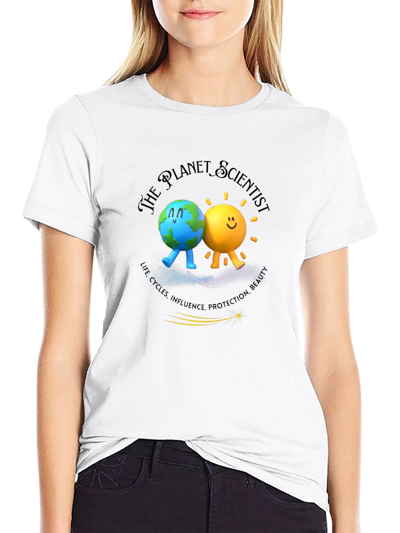 Planet Scientist Graphic Tee - Earth & Sun