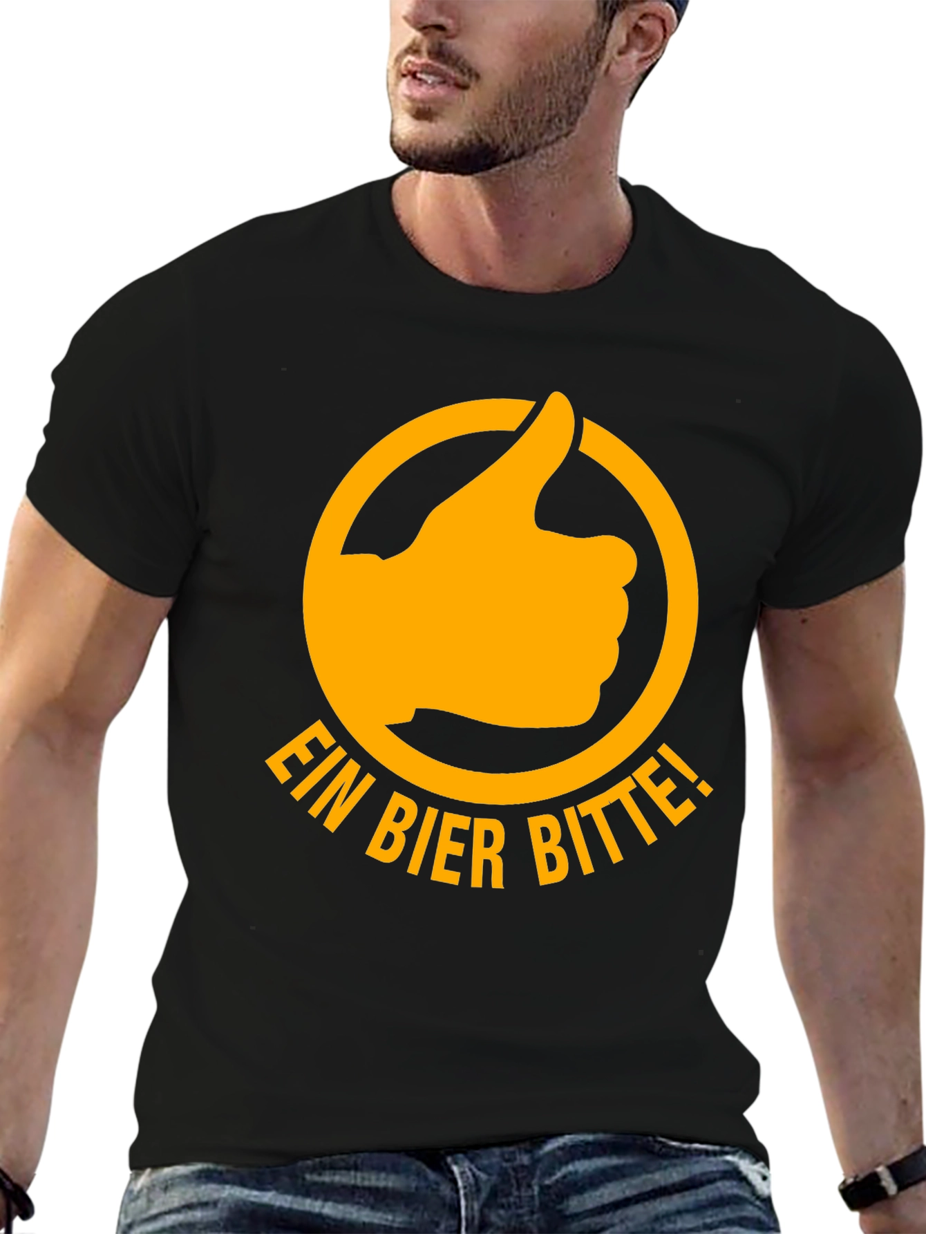 Ein Bier Bitte T-Shirt - Thumbs Up Graphic Tee