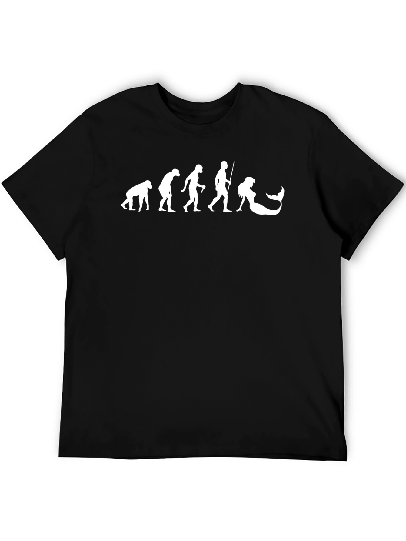 Evolution to Mermaid Graphic T-Shirt - Black