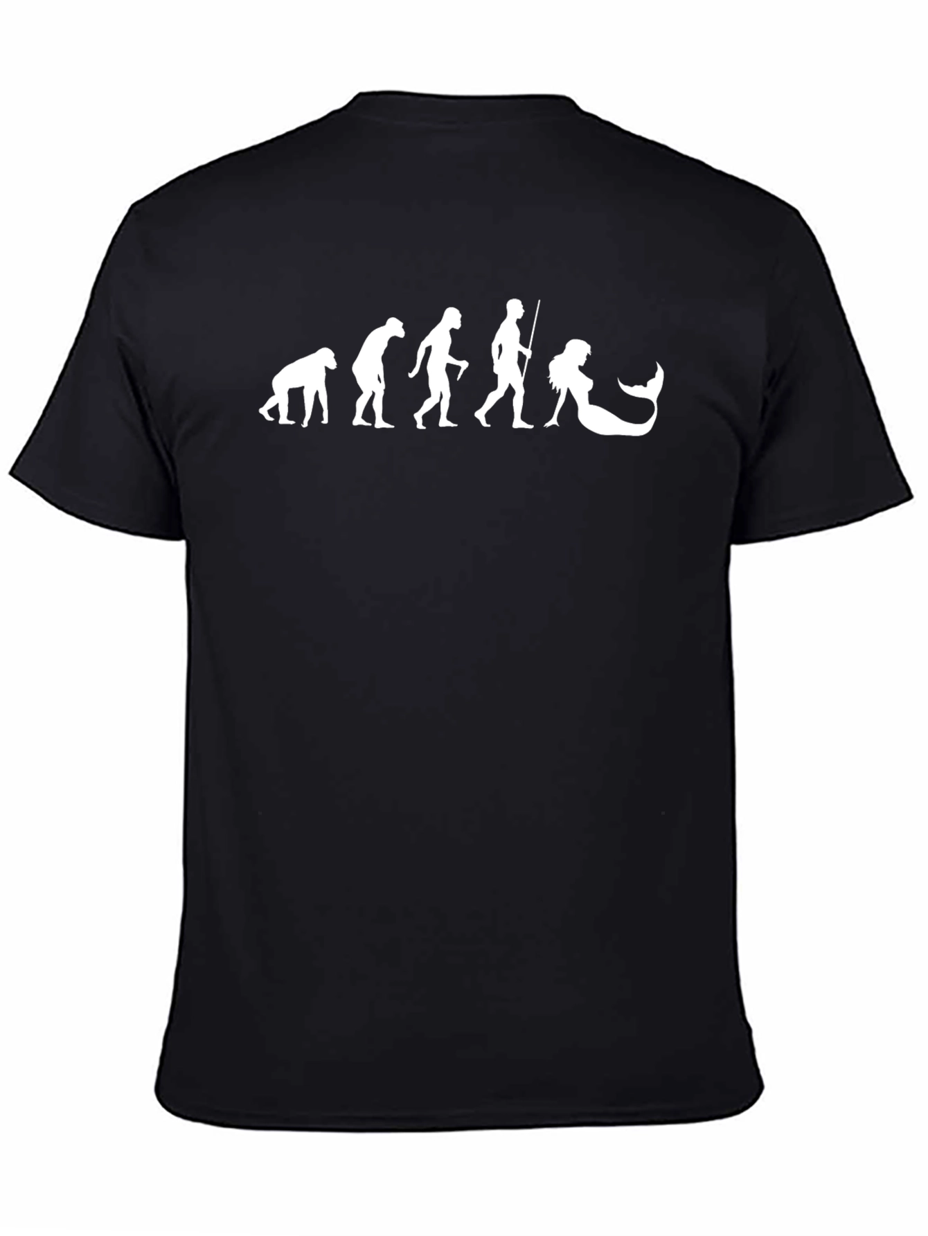 Evolution to Mermaid Graphic T-Shirt - Black