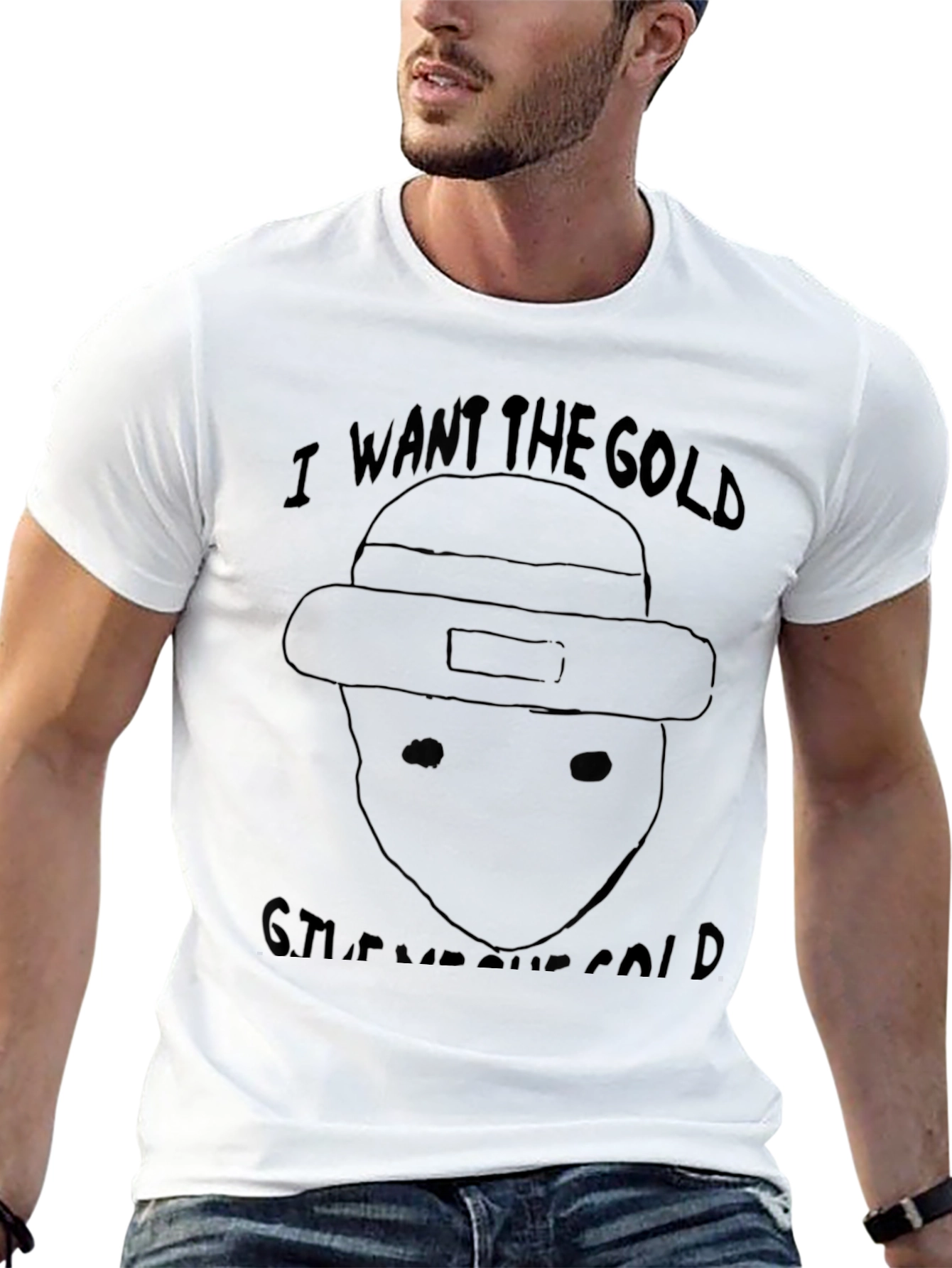 I Want the Gold Funny Graphic Black T-Shirt