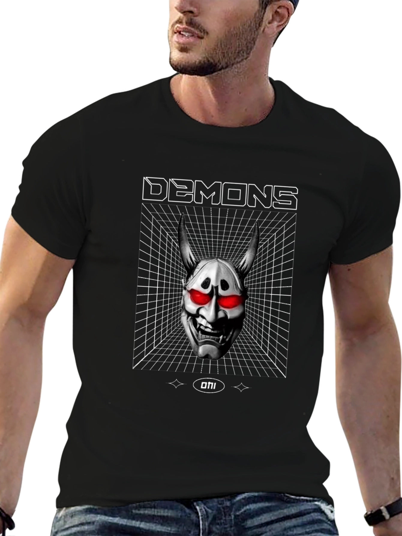 Demons Oni Mask Graphic T-Shirt