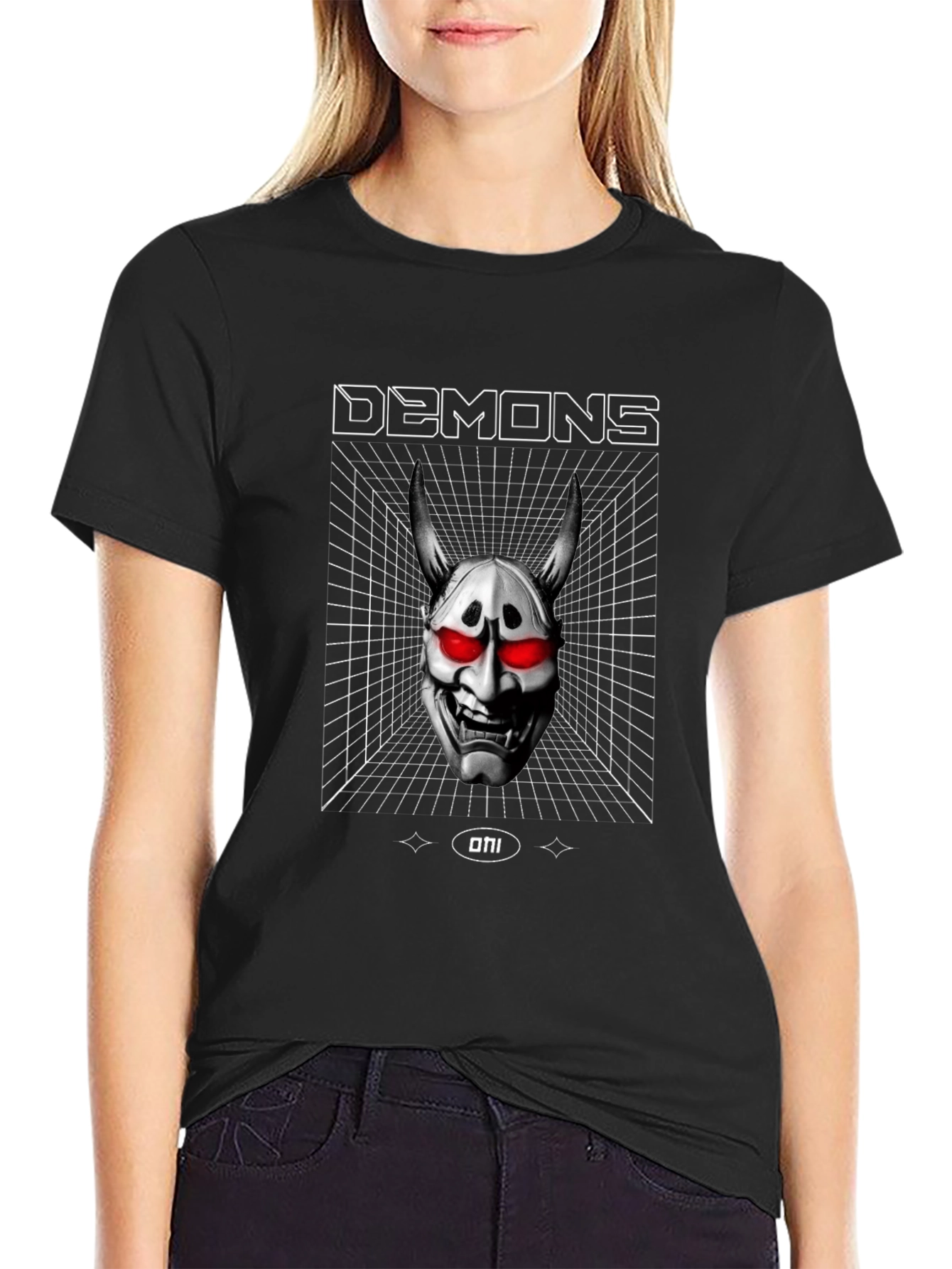 Demons Oni Mask Graphic T-Shirt