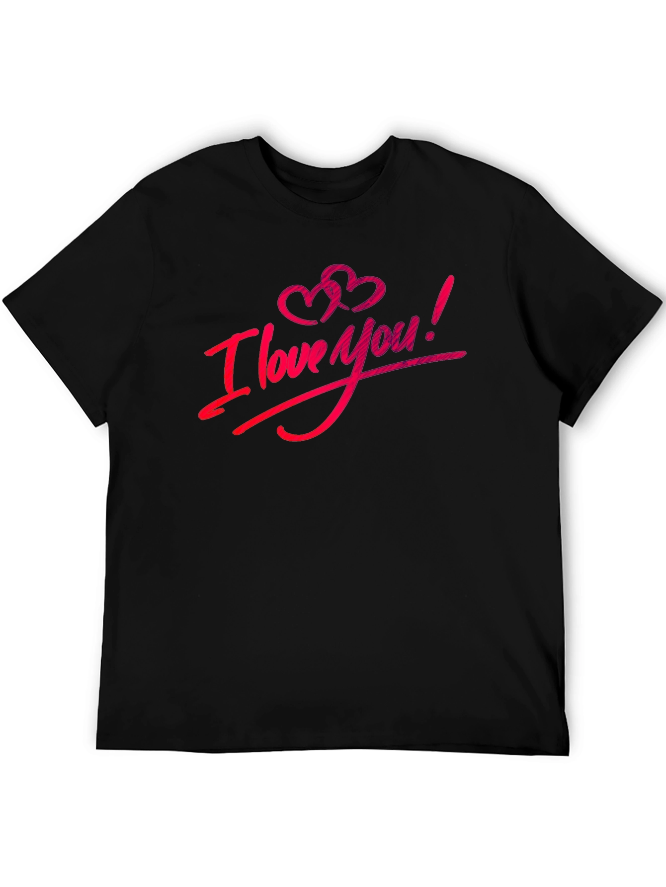 I Love You Black T-Shirt: Romantic Graphic Tee