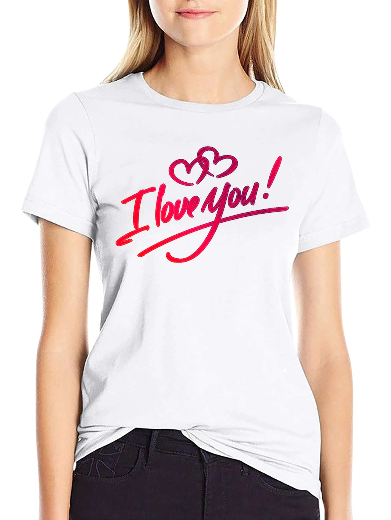 I Love You Black T-Shirt: Romantic Graphic Tee