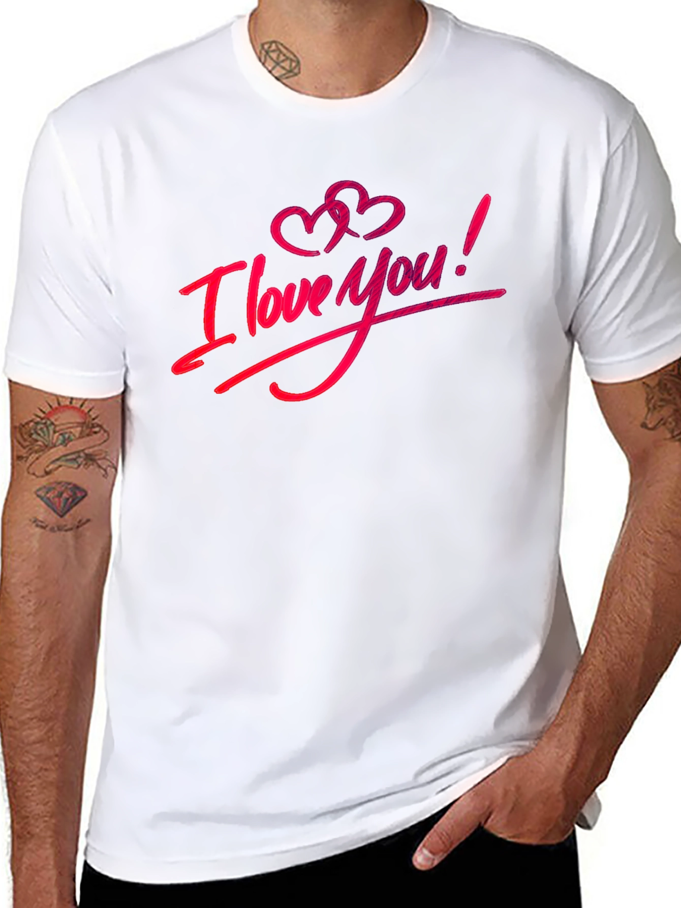 I Love You Black T-Shirt: Romantic Graphic Tee