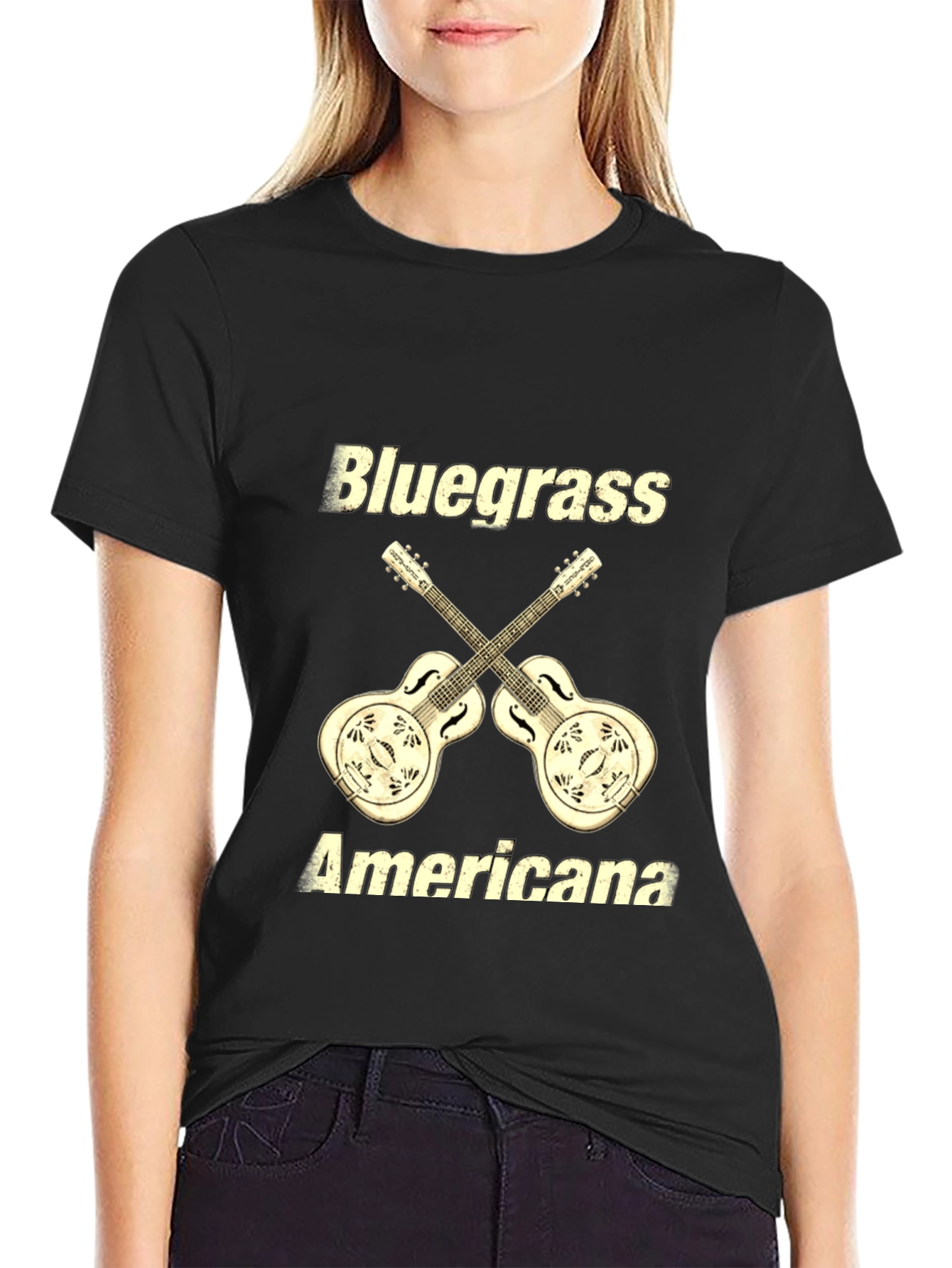 Bluegrass Americana Guitar Graphic T-Shirt