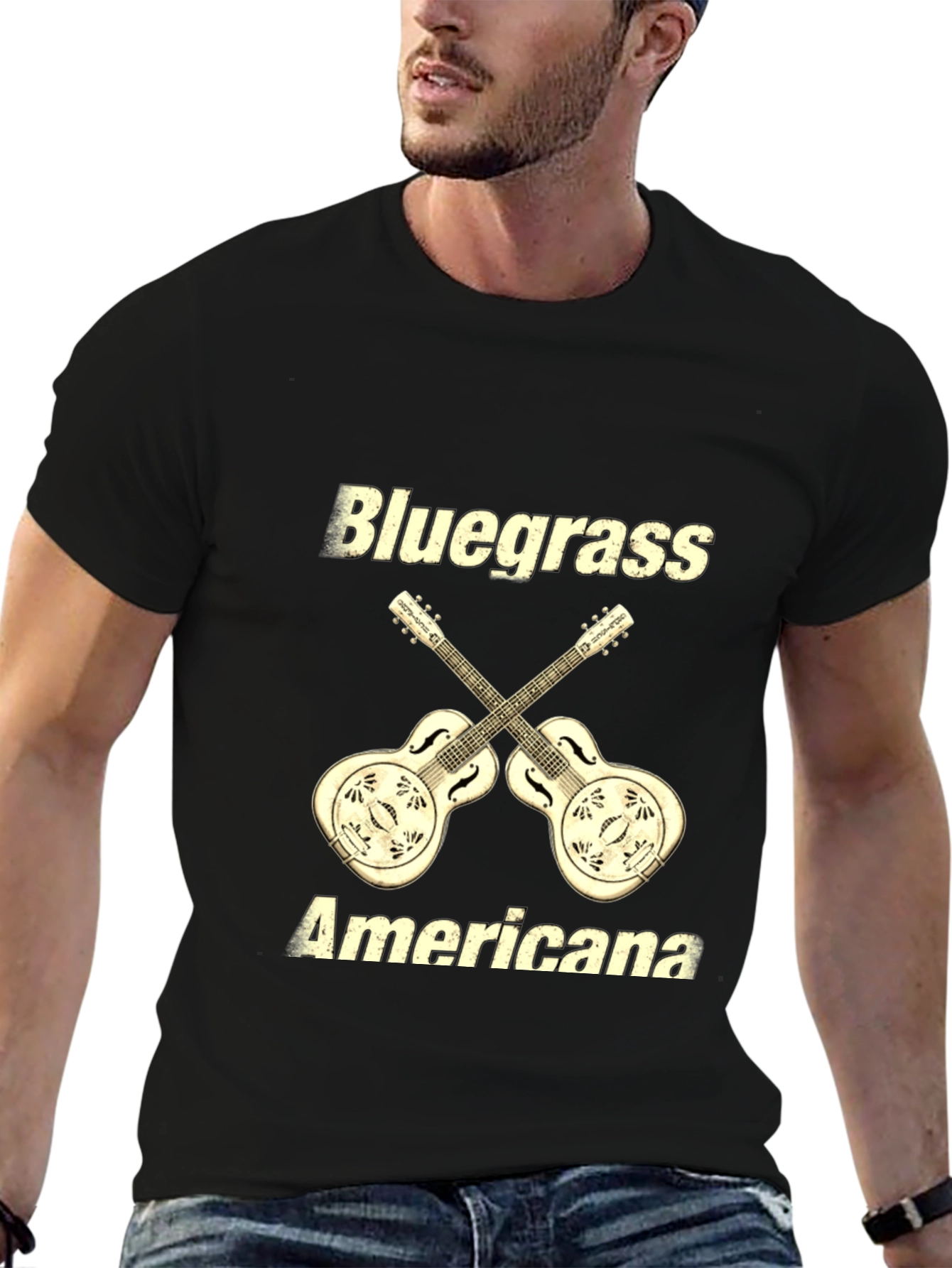 Bluegrass Americana Guitar Graphic T-Shirt