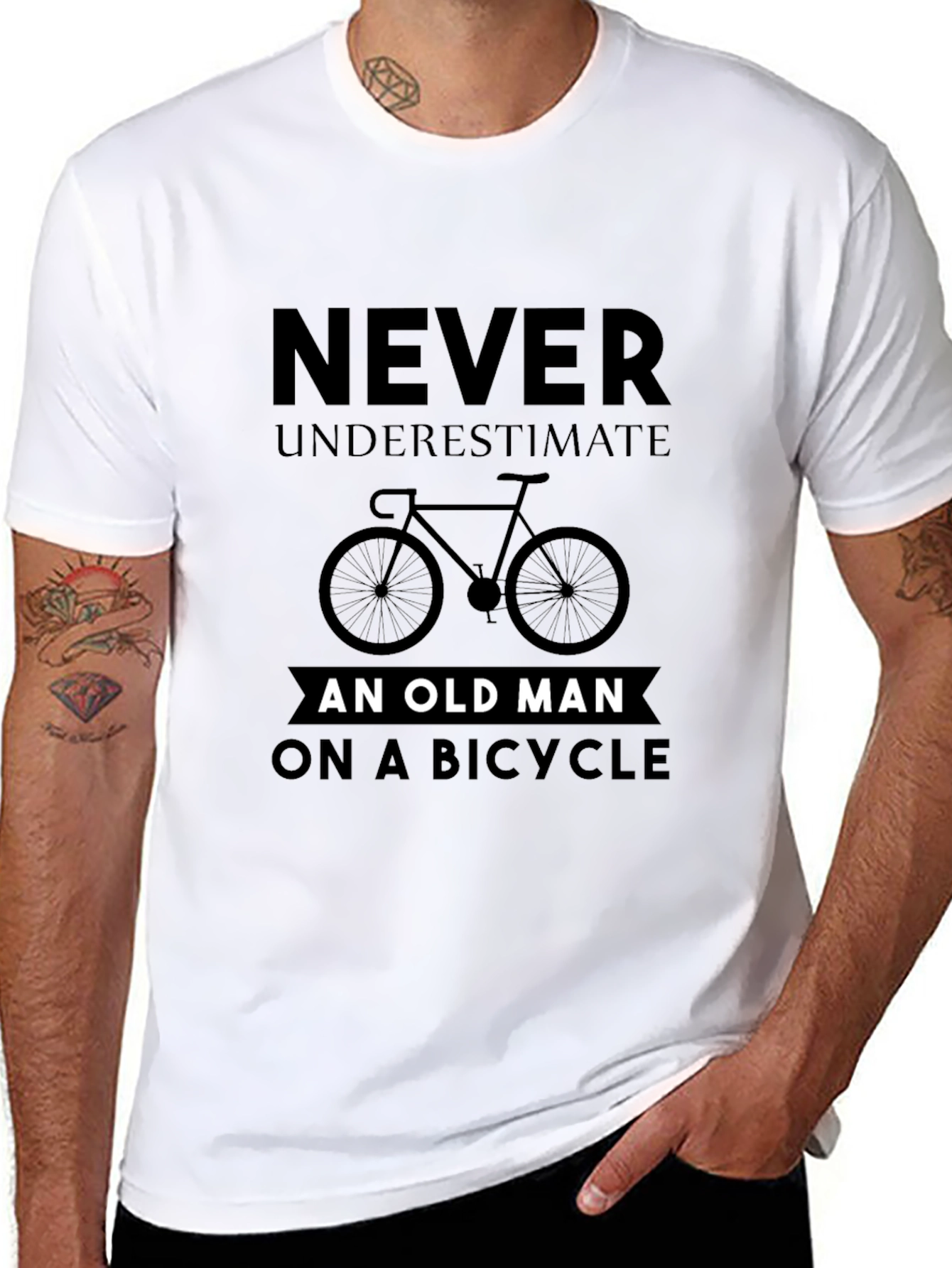 Never Underestimate Old Man On A Bicycle T-Shirt