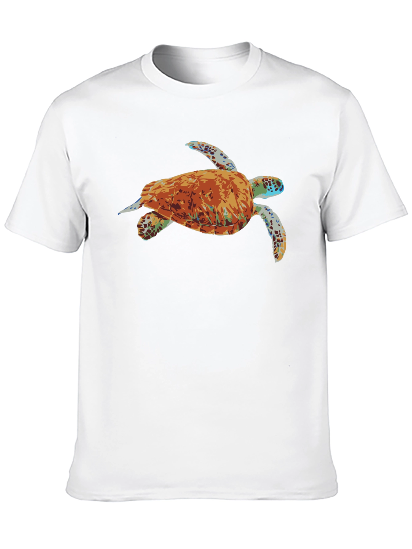Mens Black T-Shirt with Turtle Graphic