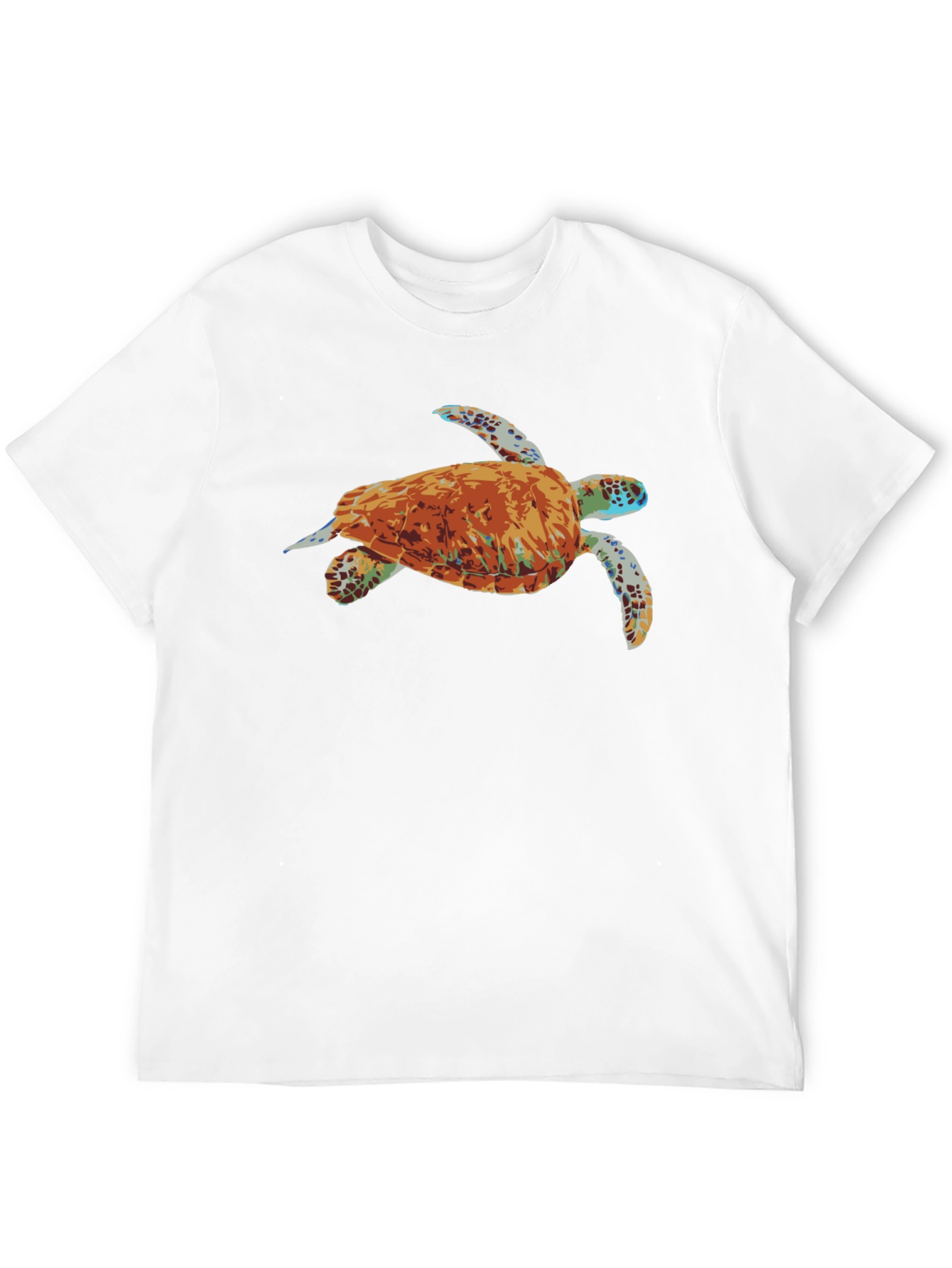 Mens Black T-Shirt with Turtle Graphic