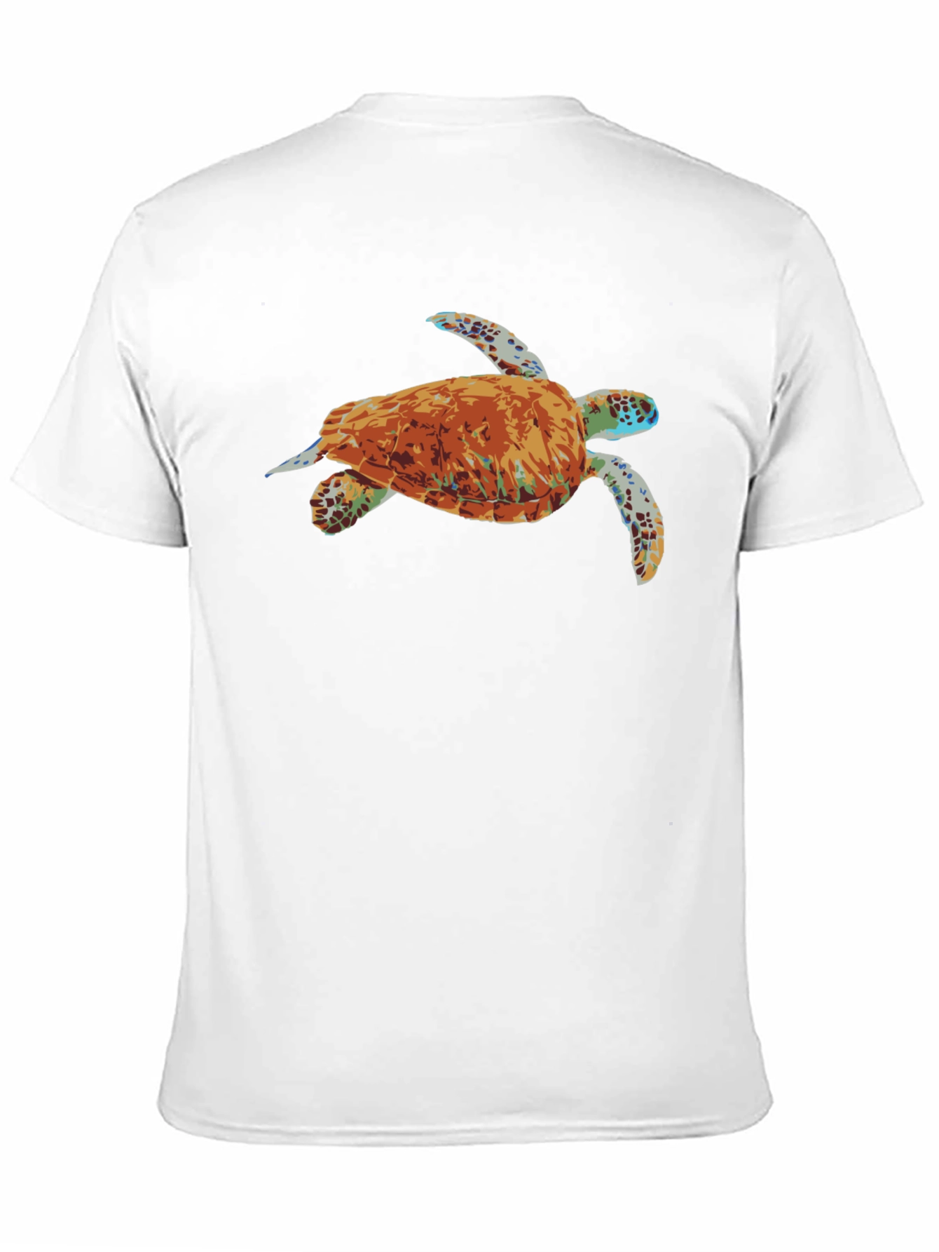 Mens Black T-Shirt with Turtle Graphic