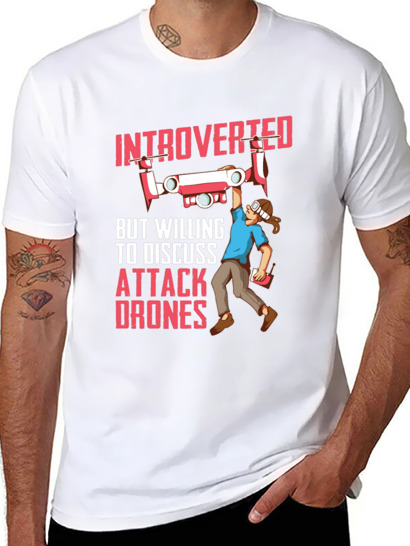Introverted Attack Drone Graphic Tee