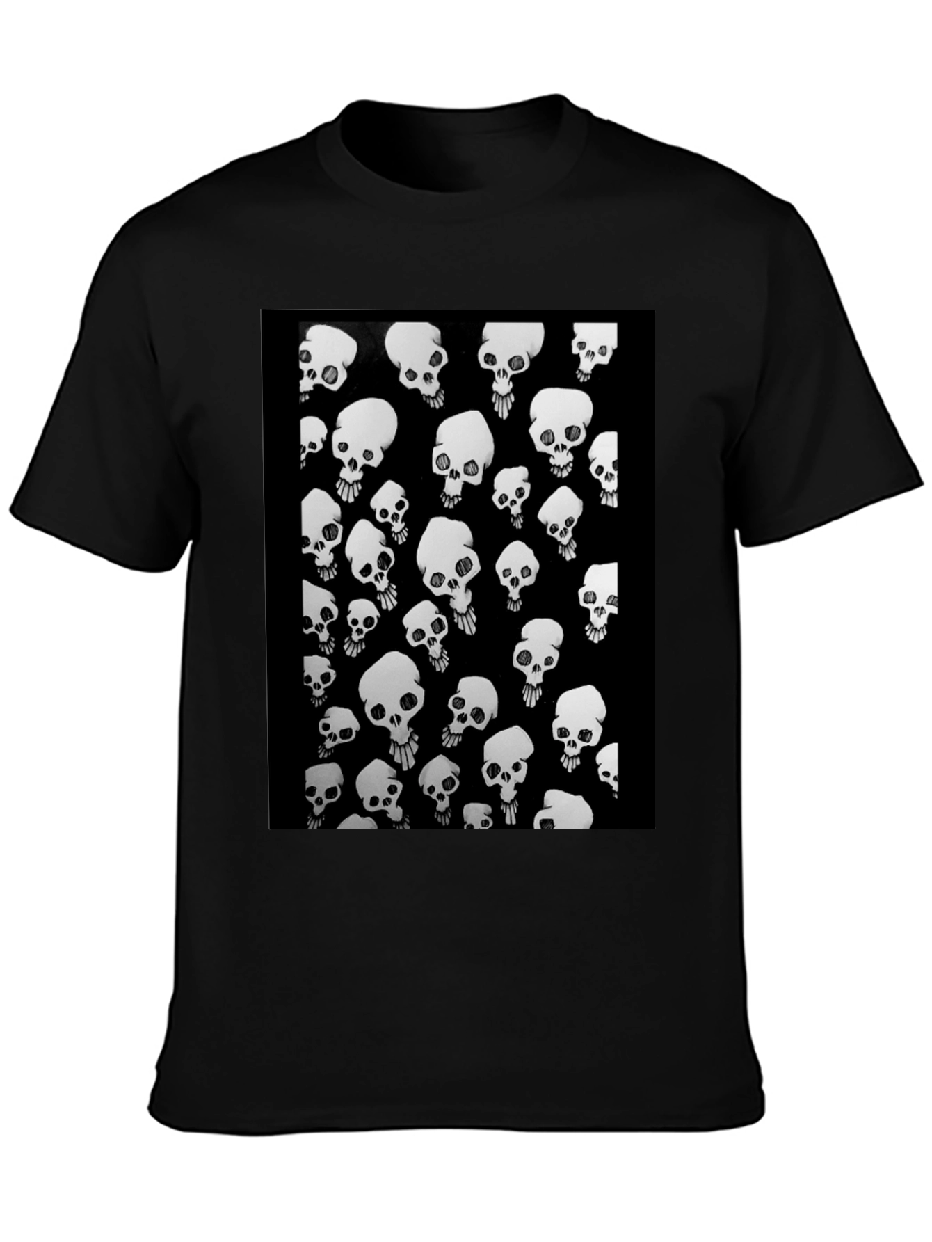 Skull Pattern Black T-Shirt