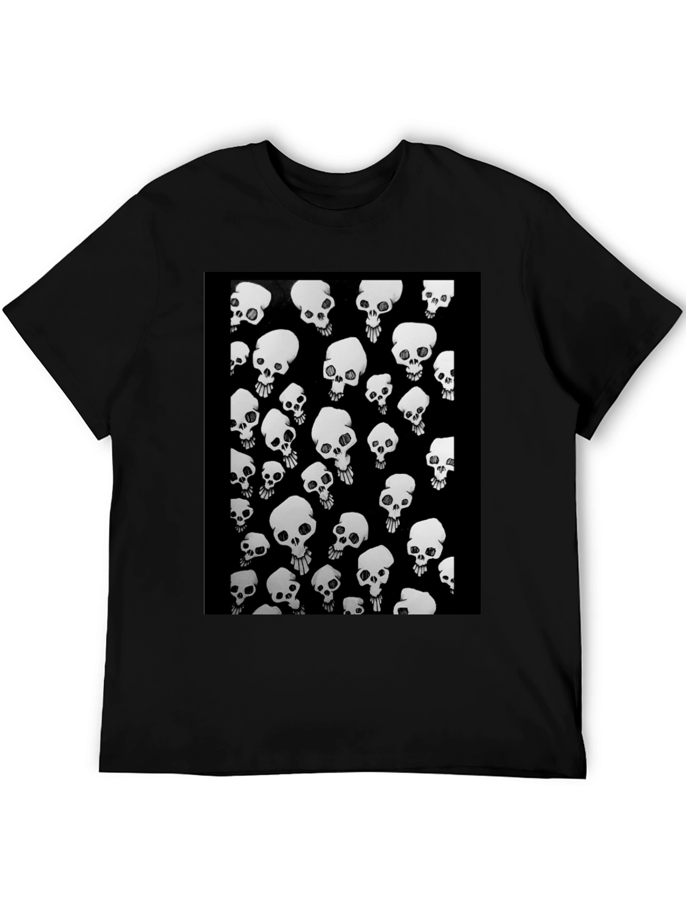 Skull Pattern Black T-Shirt