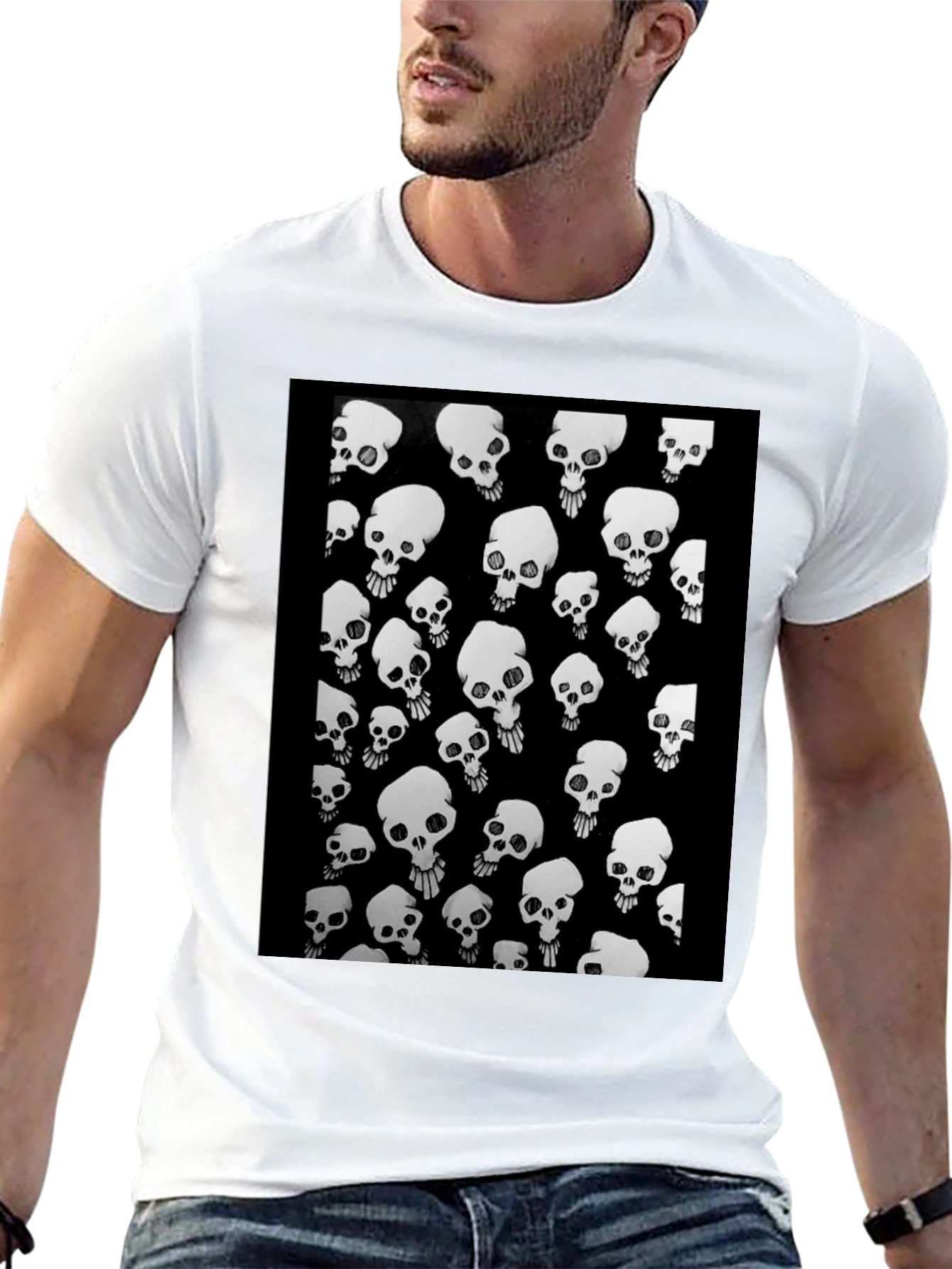 Skull Pattern Black T-Shirt