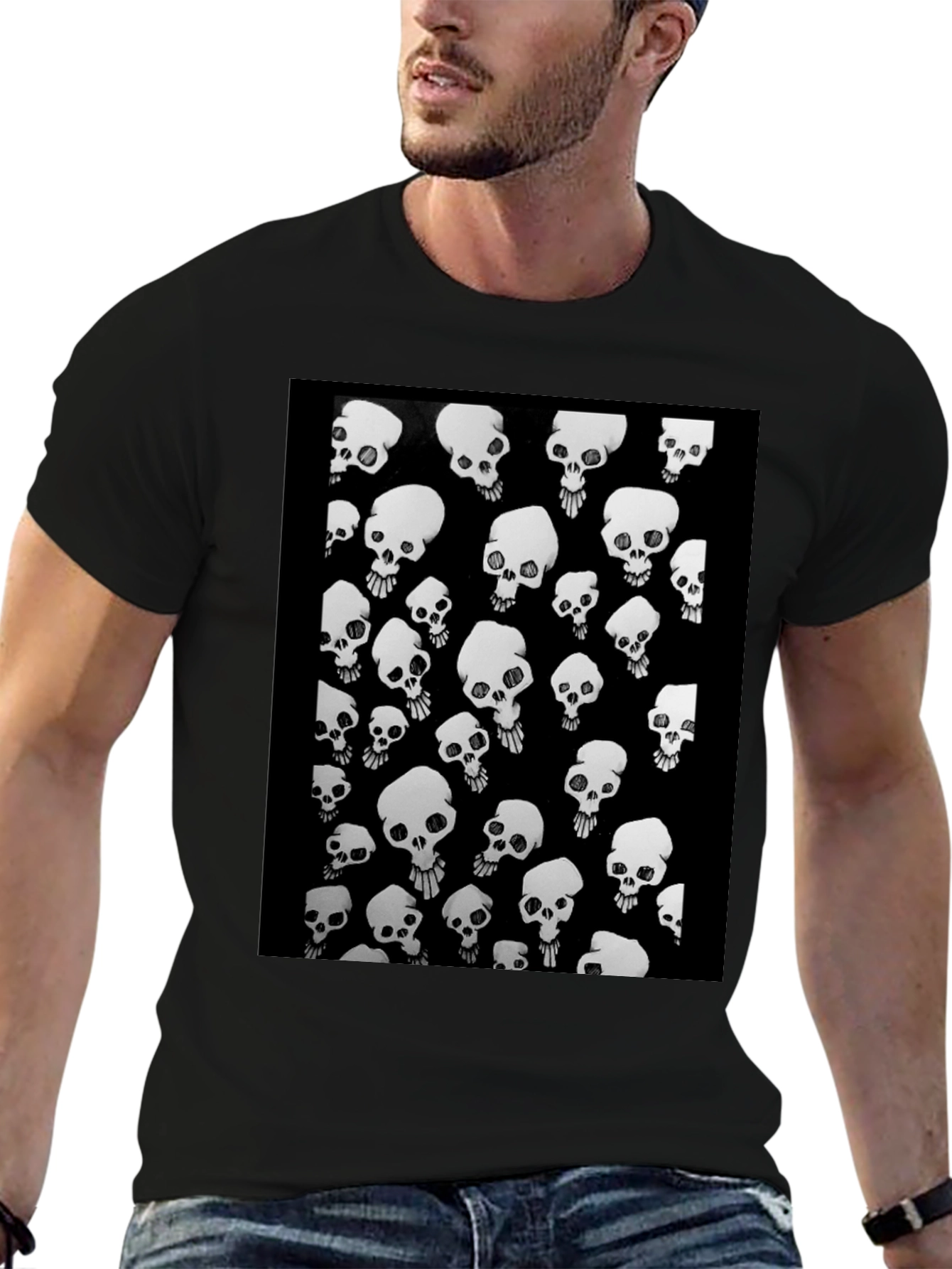 Skull Pattern Black T-Shirt