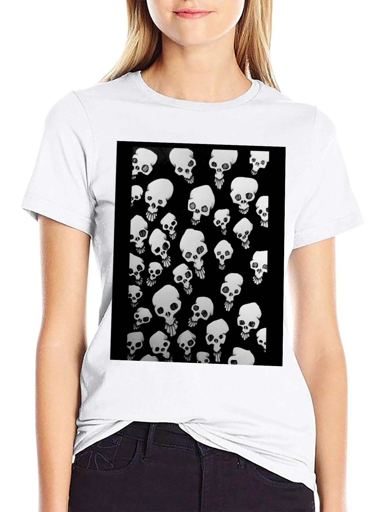 Skull Pattern Black T-Shirt