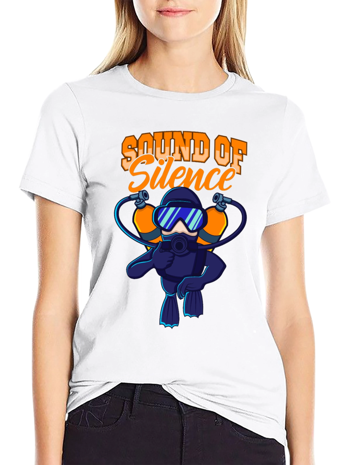 Sound of Silence Scuba Diver Black T-Shirt