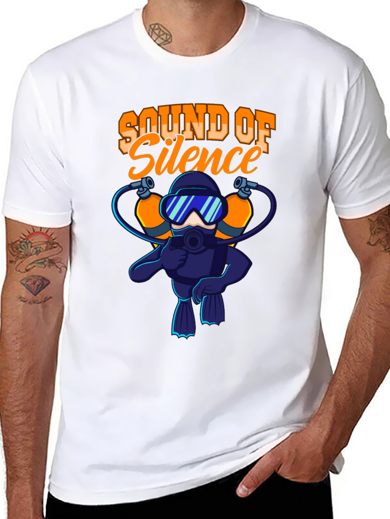 Sound of Silence Scuba Diver Black T-Shirt