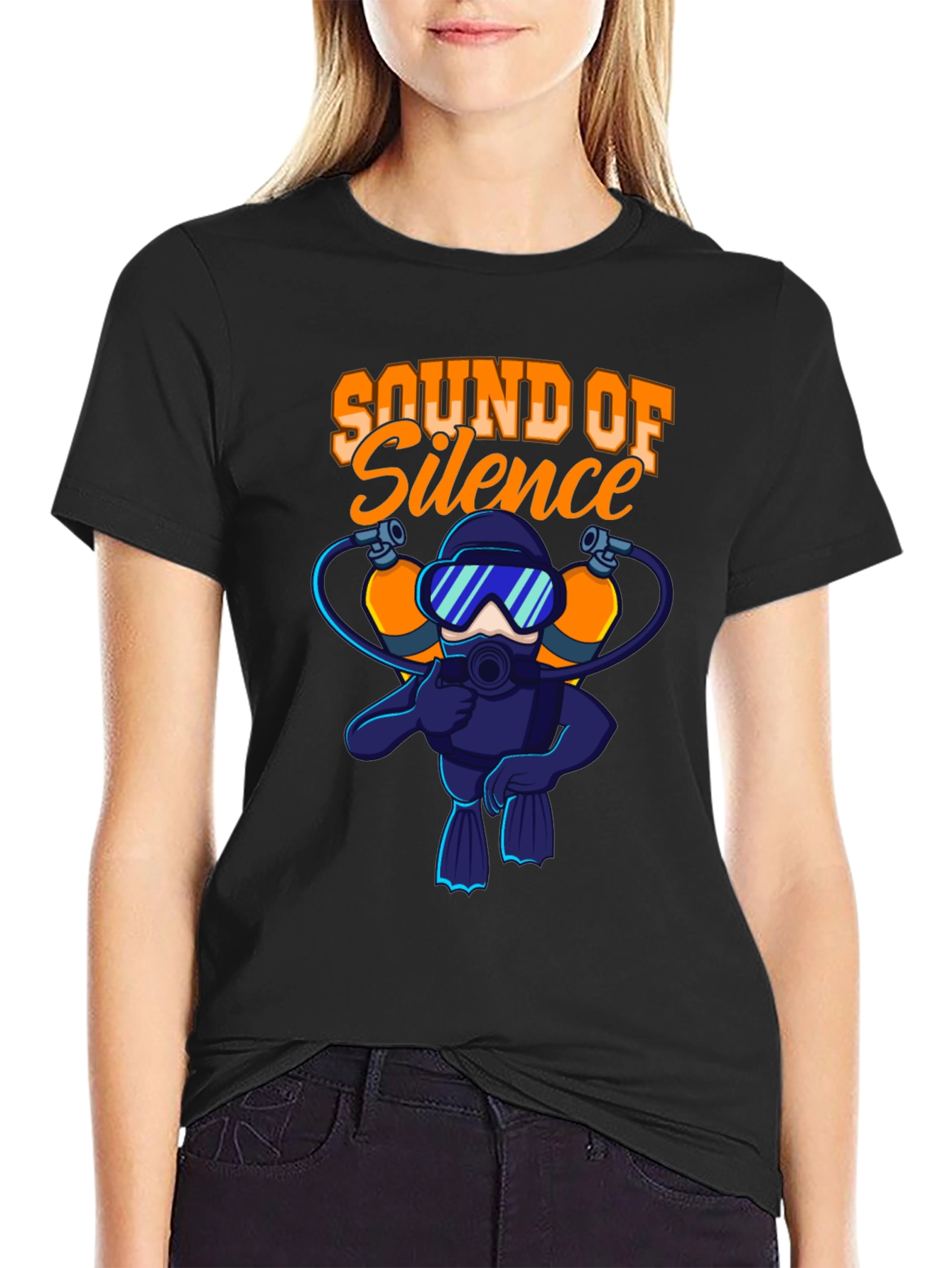 Sound of Silence Scuba Diver Black T-Shirt