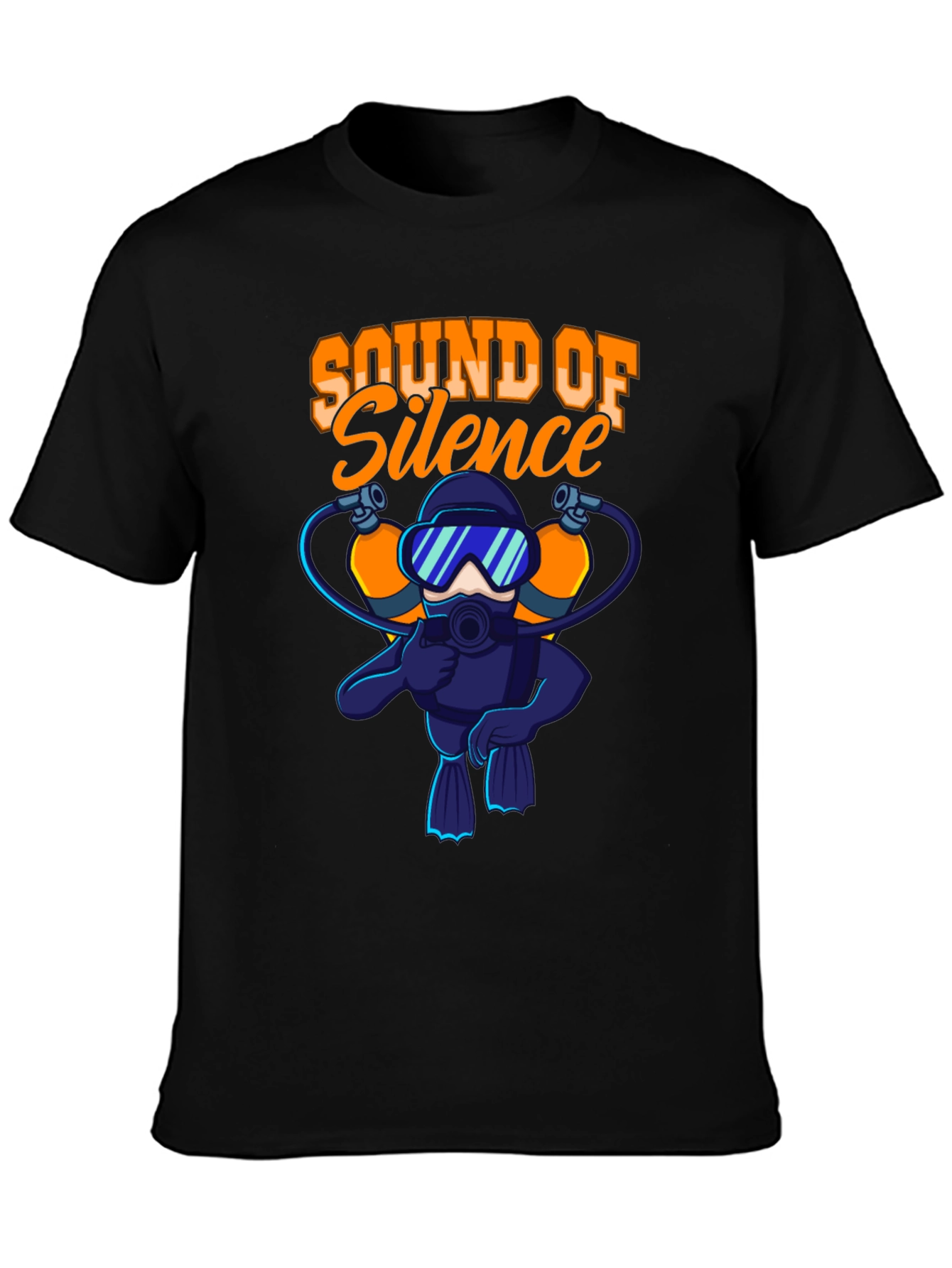 Sound of Silence Scuba Diver Black T-Shirt