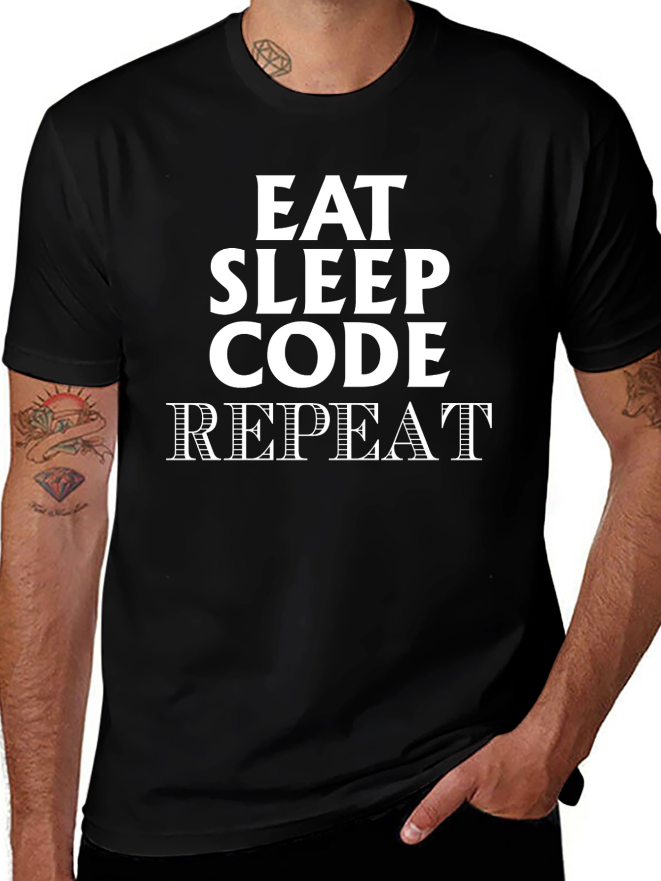 Eat Sleep Code Repeat Black T-Shirt