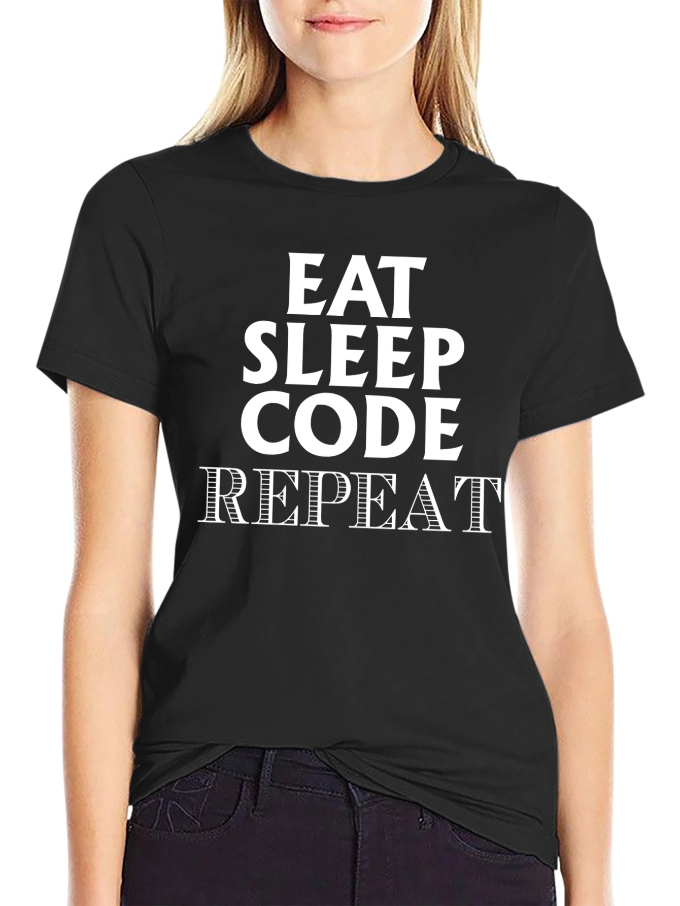 Eat Sleep Code Repeat Black T-Shirt