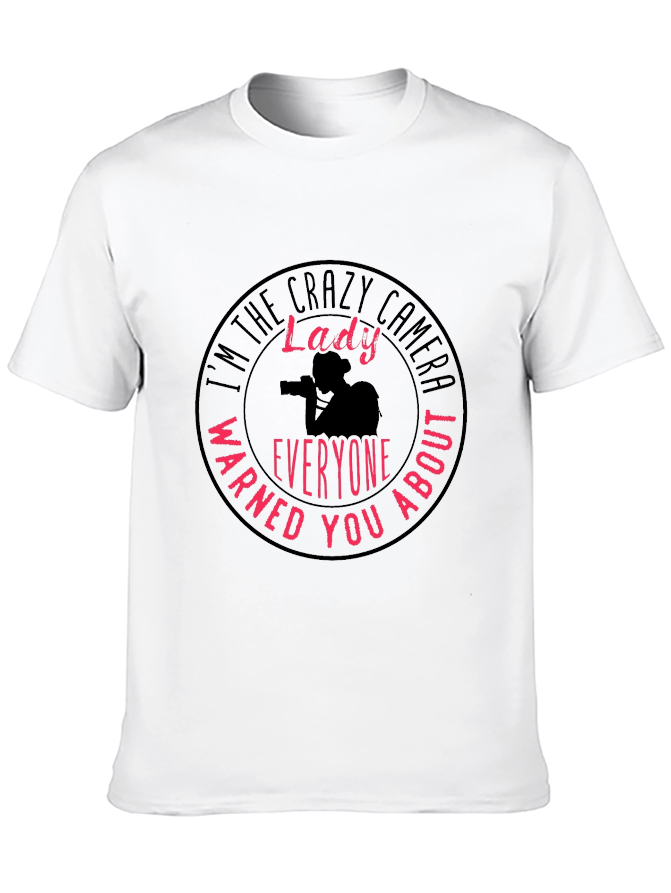 Crazy Camera Lady Black T-Shirt
