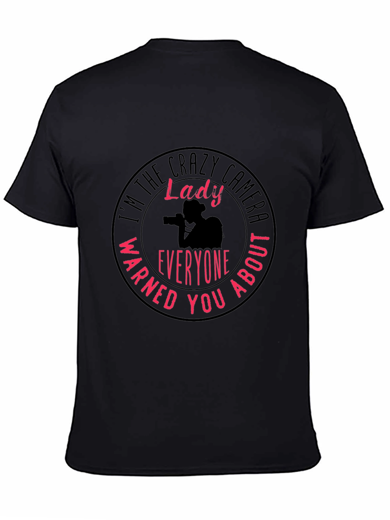 Crazy Camera Lady Black T-Shirt