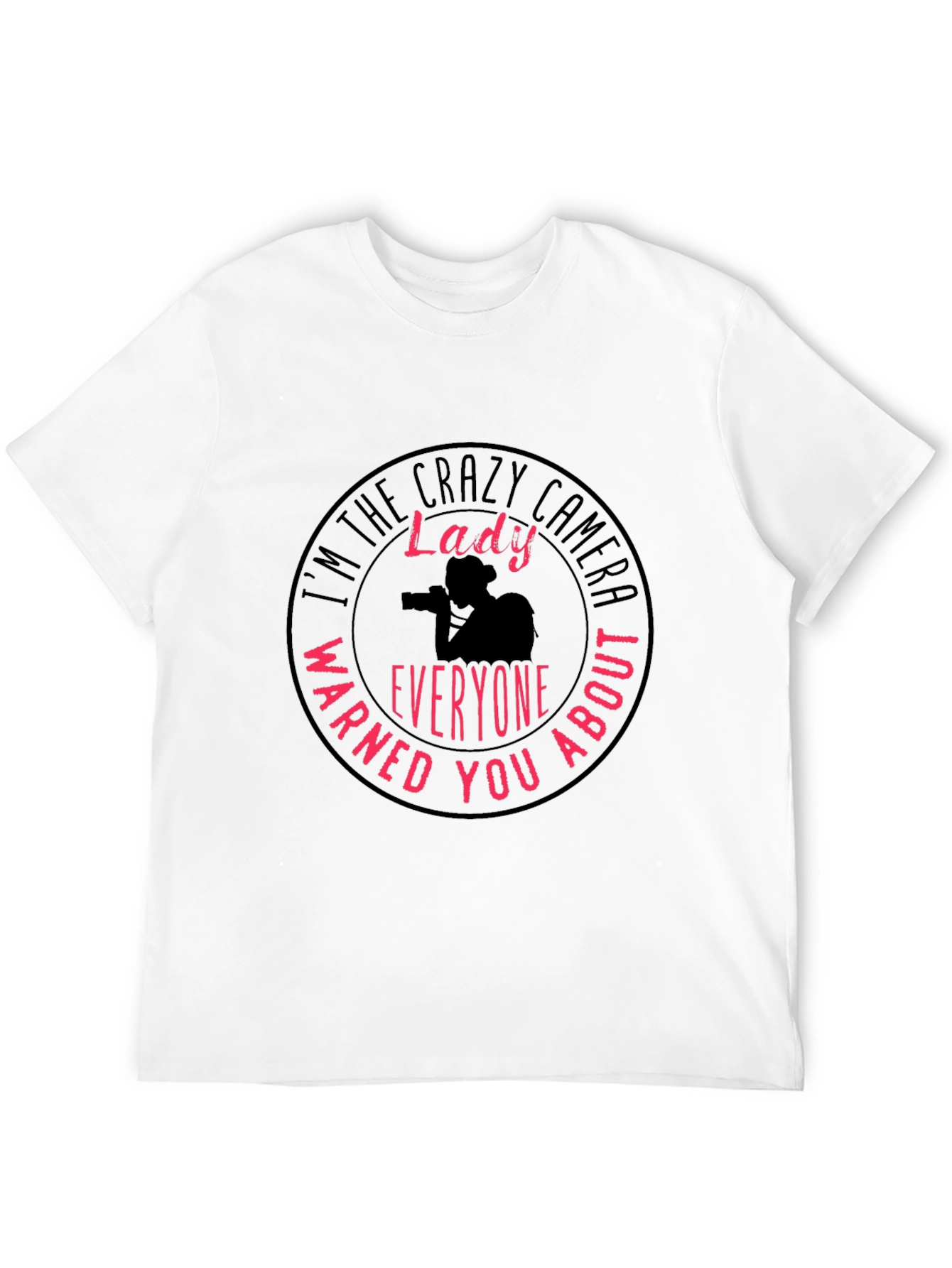 Crazy Camera Lady Black T-Shirt