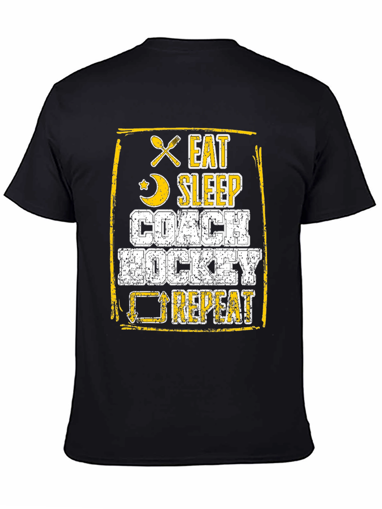 Eat Sleep Coach Hockey Repeat Graphic Tee