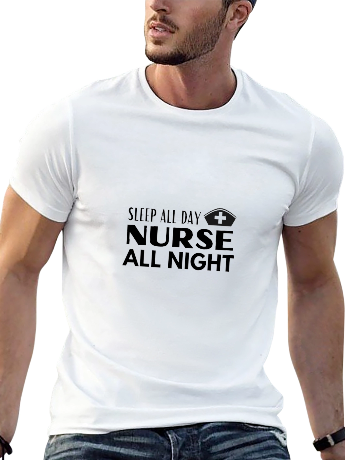 Nurse All Night Black Tee