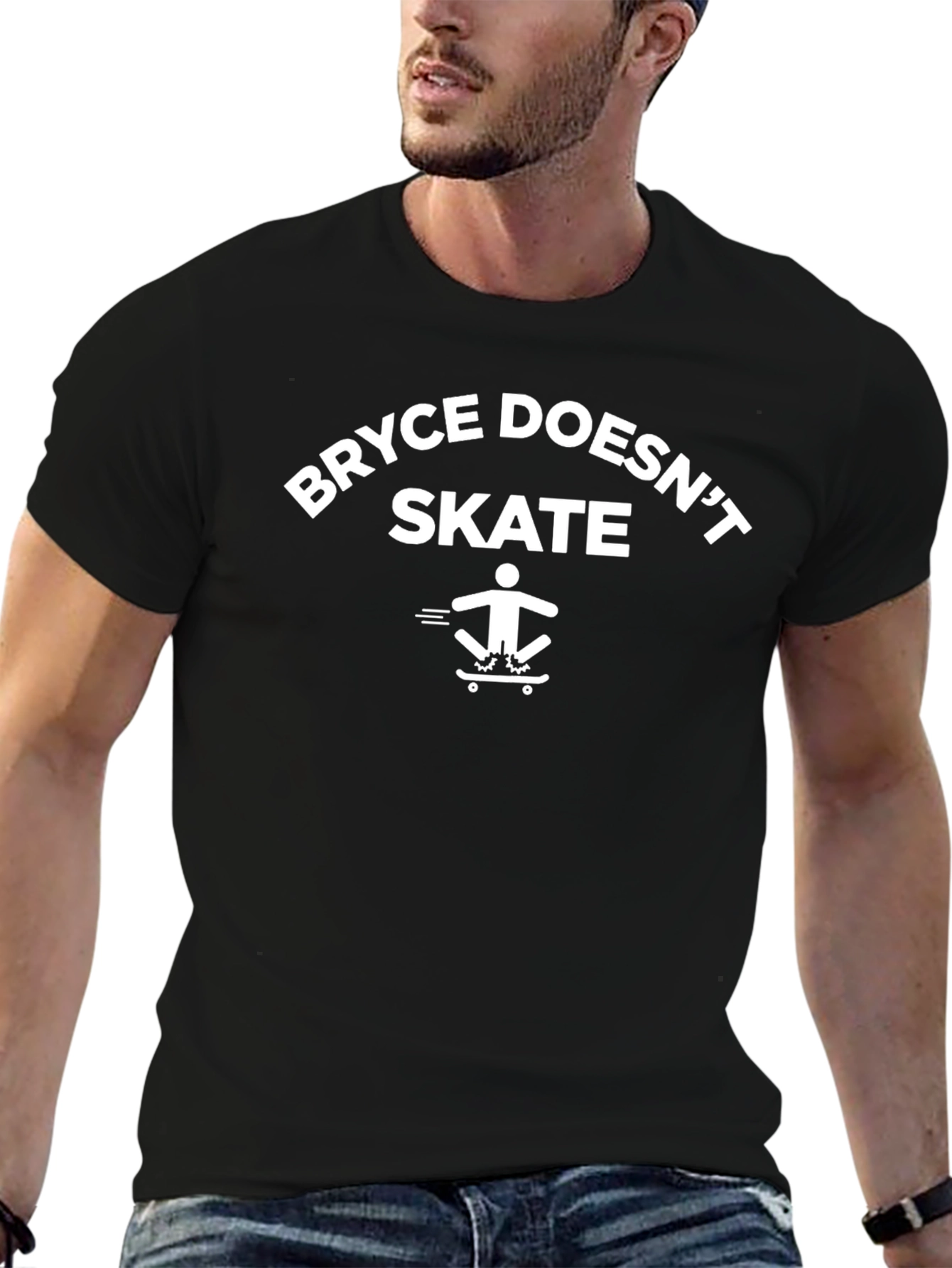 Bryce Doesnt Skate Graphic Tee - Black Cotton T-Shirt